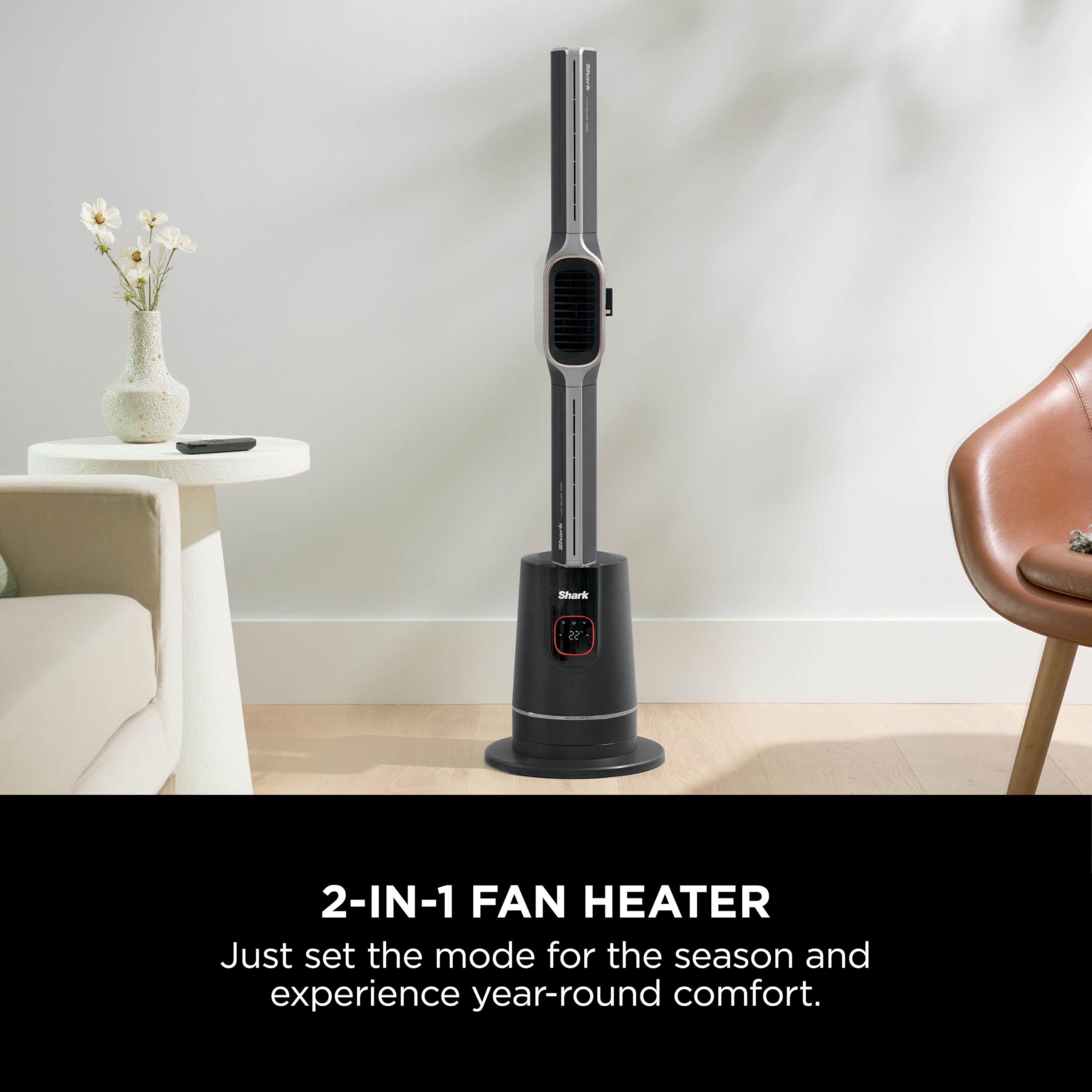 Shark TurboBlade Cool + Heat Tower Fan and Heater | Bladeless | Remote Included | 2200W 2