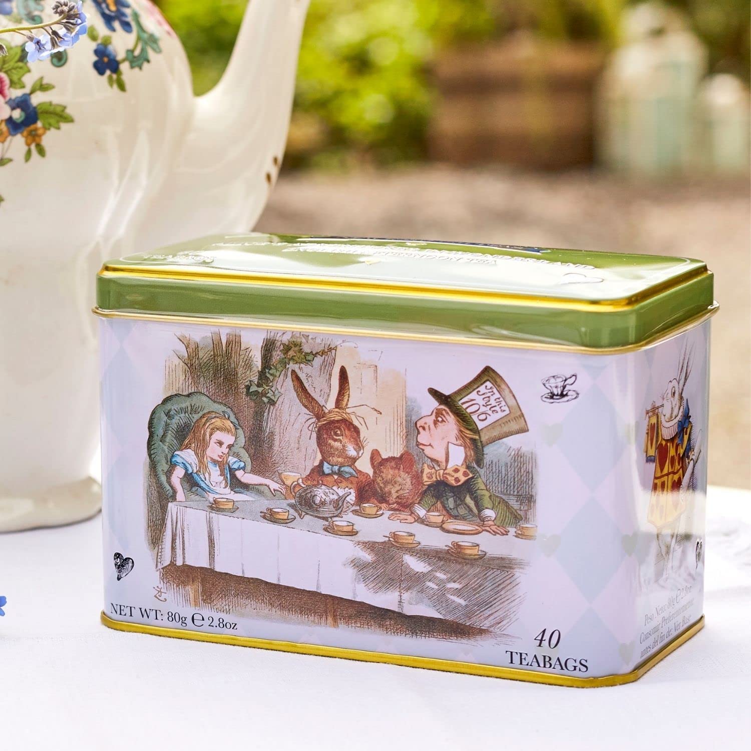 New English Teas Alice in Wonderland Tea Caddy with 40 English Afternoon Teabags | Collectible Tin 6