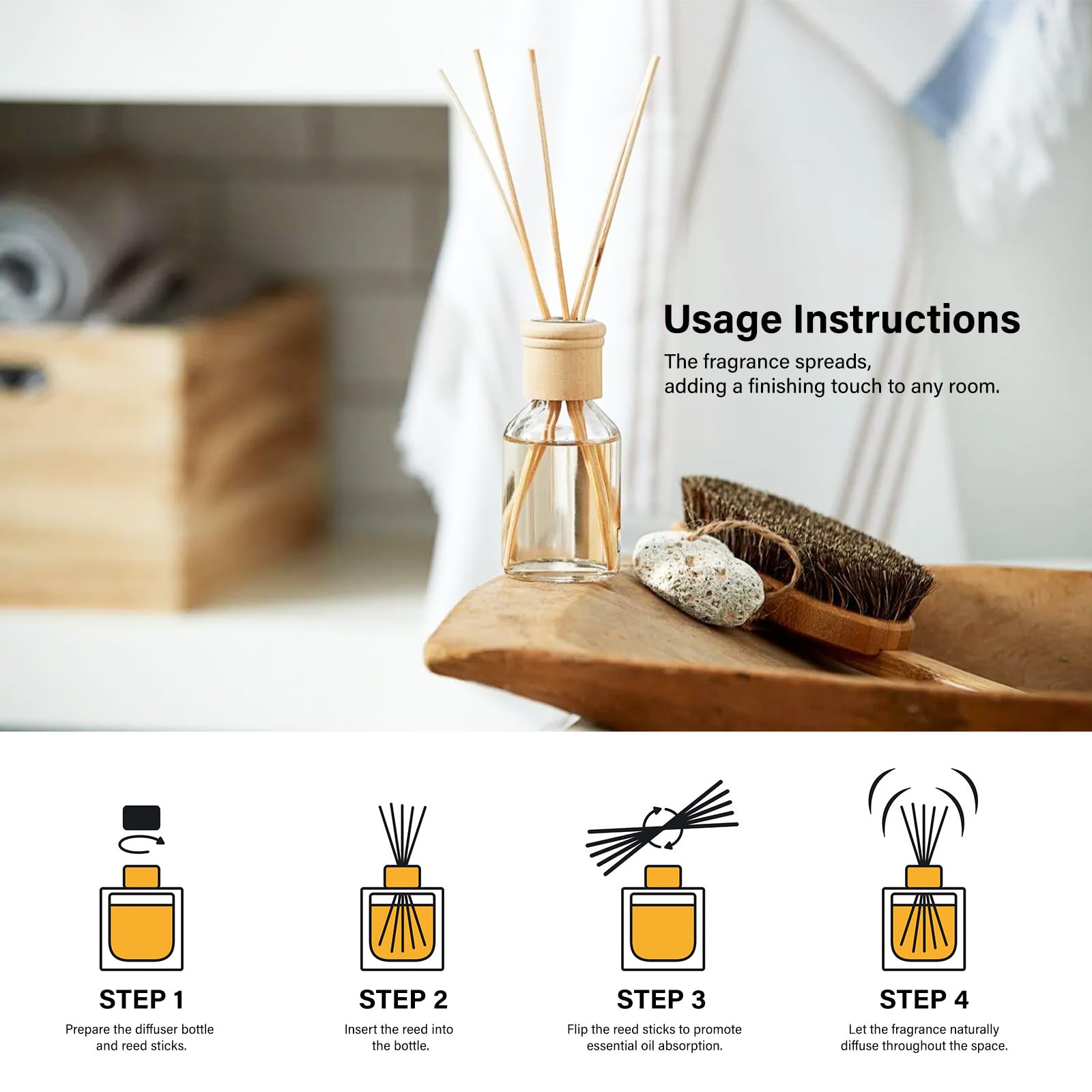 Admygo 160pc Reed Diffuser Sticks - 7.8 Inch Thick Rattan for Essential Oil Diffusion | Black/Natural Mix 5