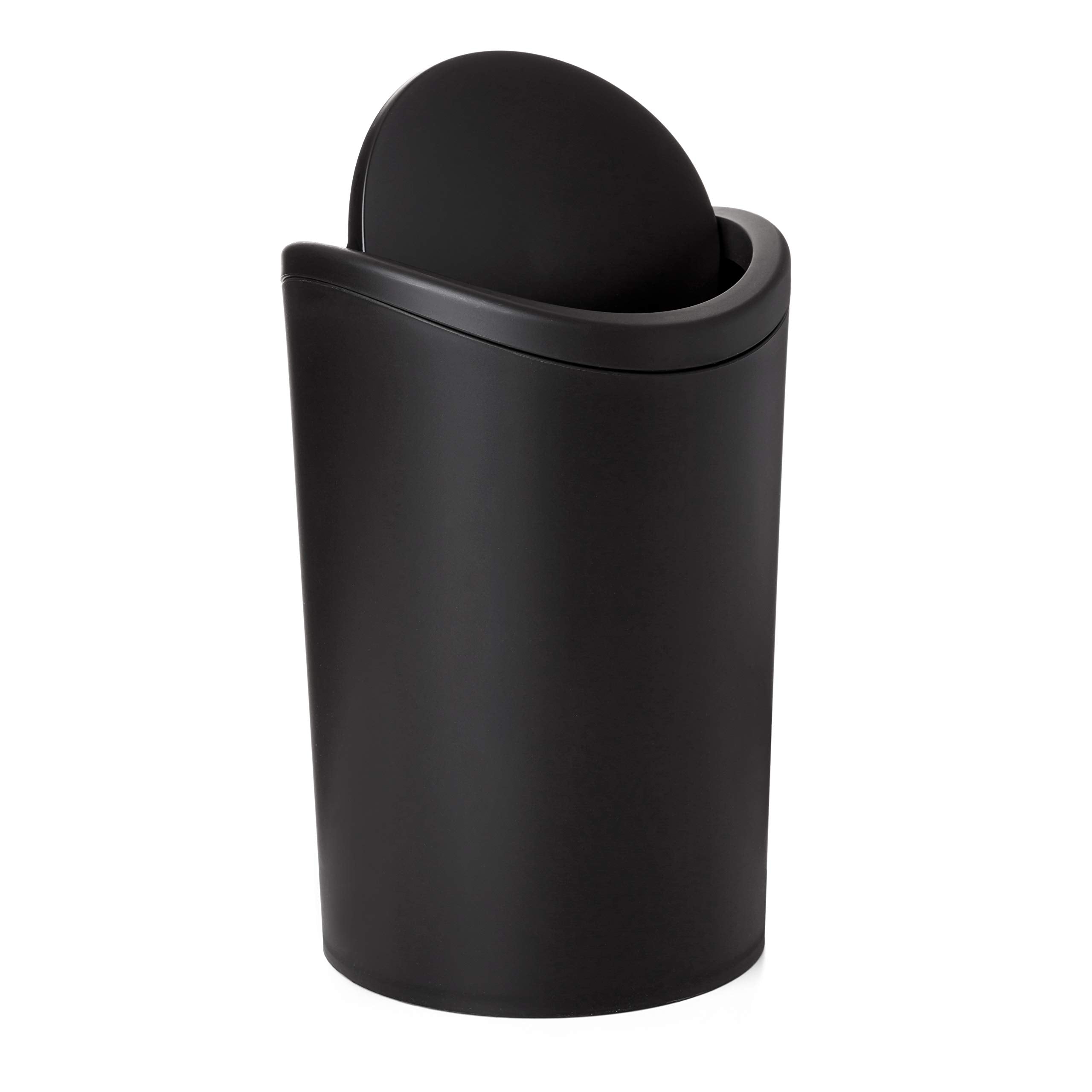 TATAY Bathroom Bin with Swing Lid | 6L Capacity | Compact 19x19x28 cm | Black Polypropylene 3