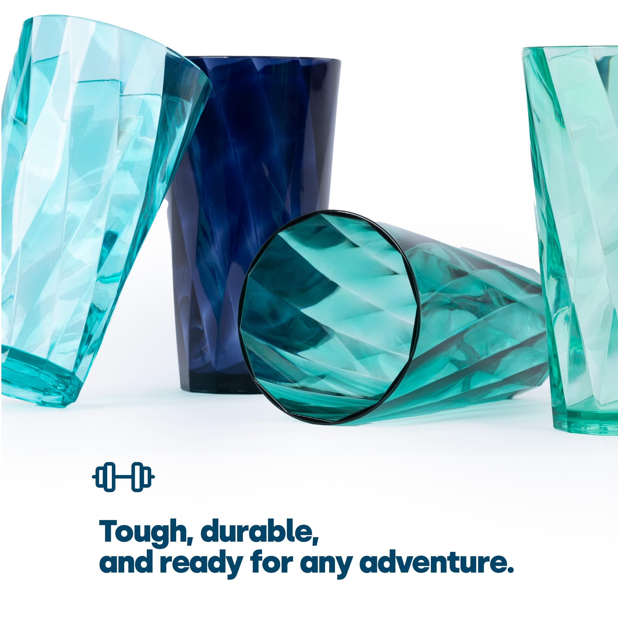 LIVIVO Acrylic Plastic Tumblers - Set of 6 Reusable Drinking Glasses, 16 oz Capacity 6