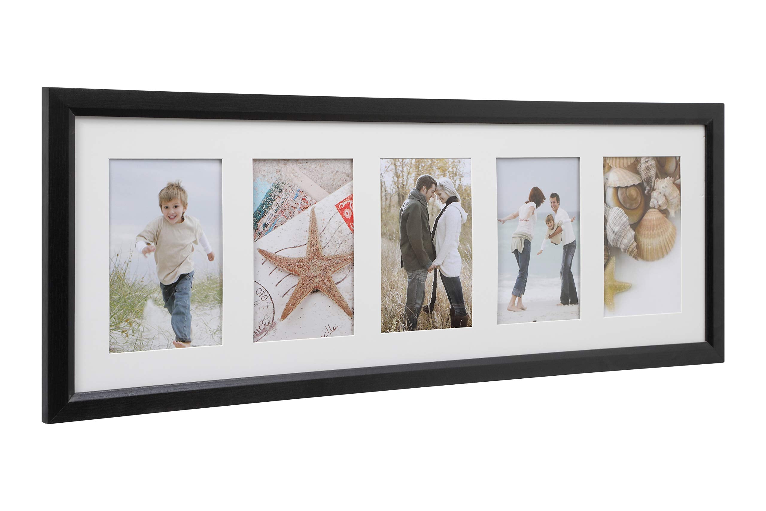 ARPAN MDF Multi Photo Frame - 5 Aperture Black Wall & Tabletop Display | Holds 6"x4" Photos 4