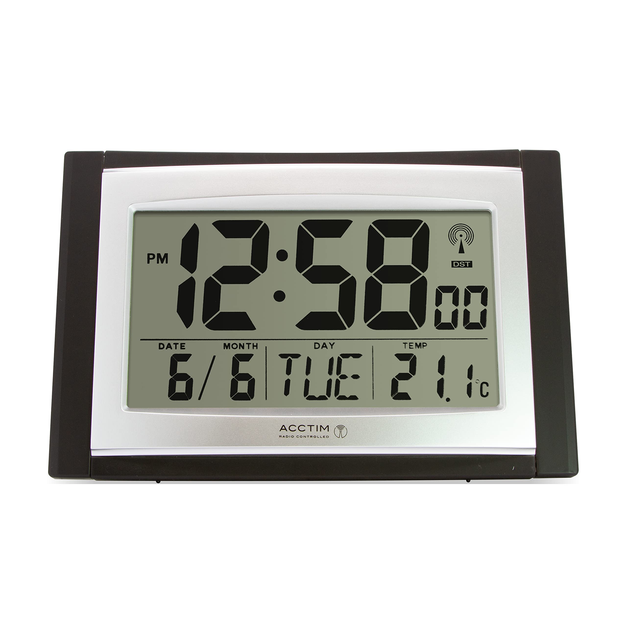 Acctim Stratus 74053 Radio Controlled Wall/Desk Clock | Black | Large LCD Display 5