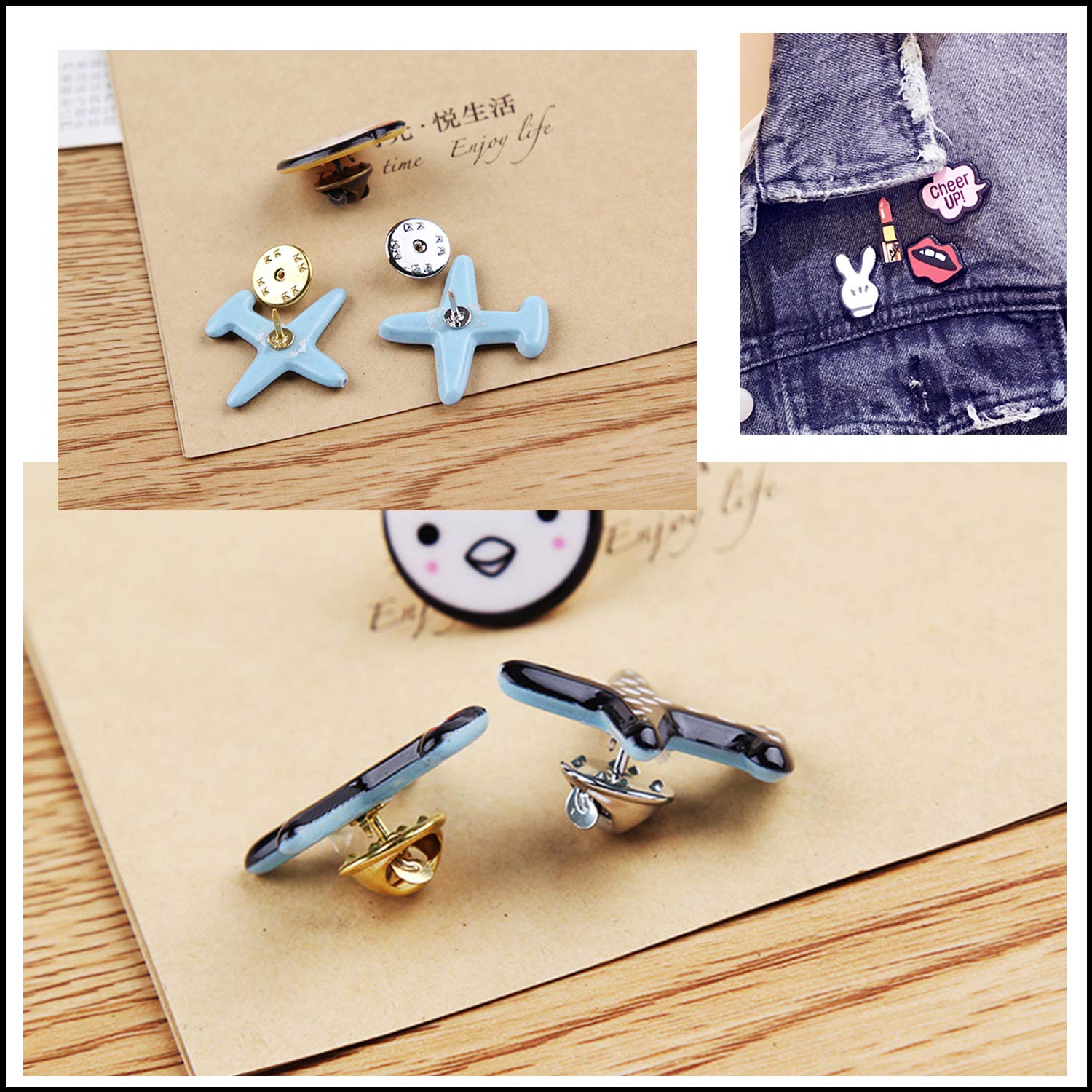 ASelected 100 Pairs Metal Butterfly Clutch Pin Backs - Rust-Proof Lapel Badge Fasteners | Silver 7