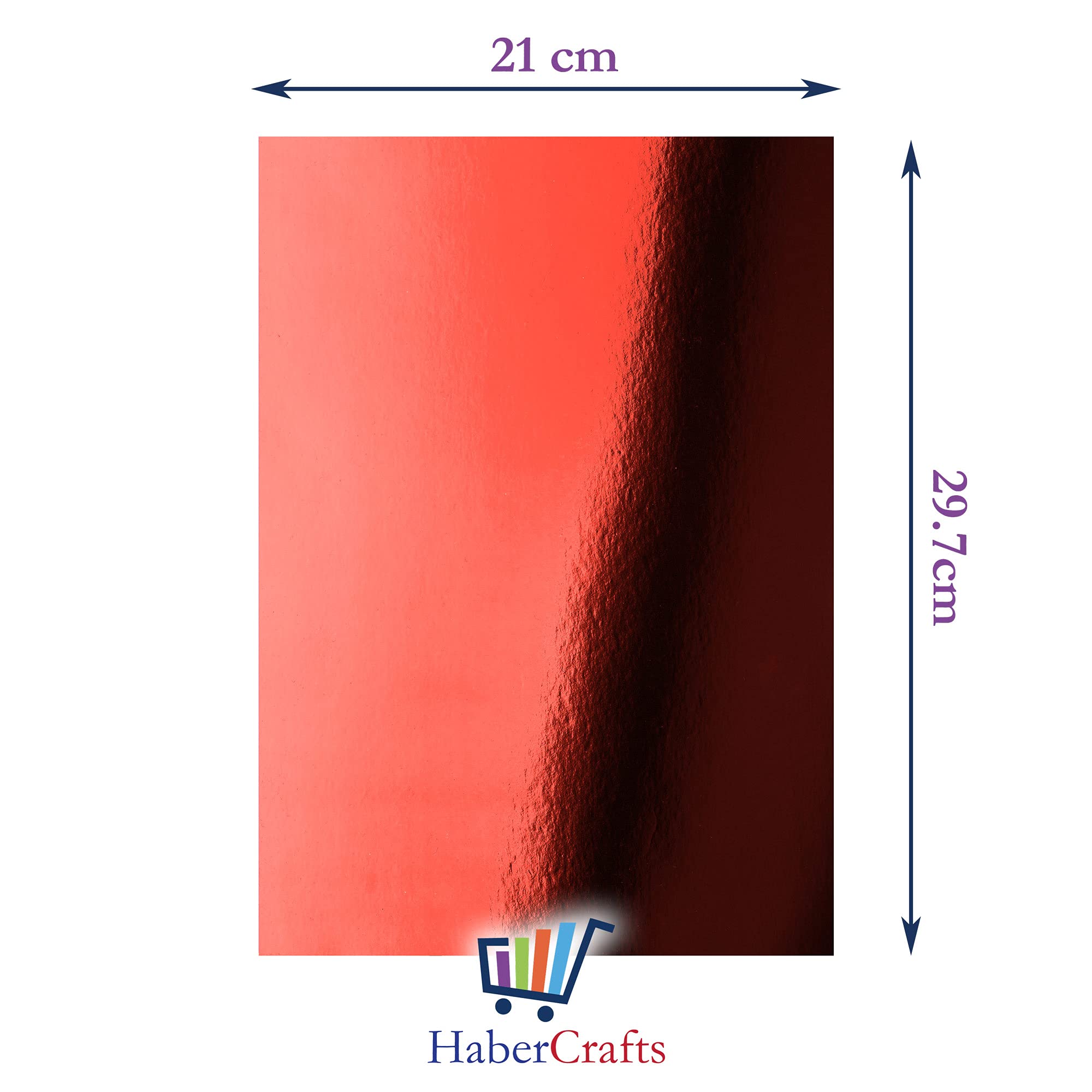 Habercrafts Assorted Colour Mirror Card A4 250gsm Metallic Mirror Board for Crafts (10 Sheets) 2