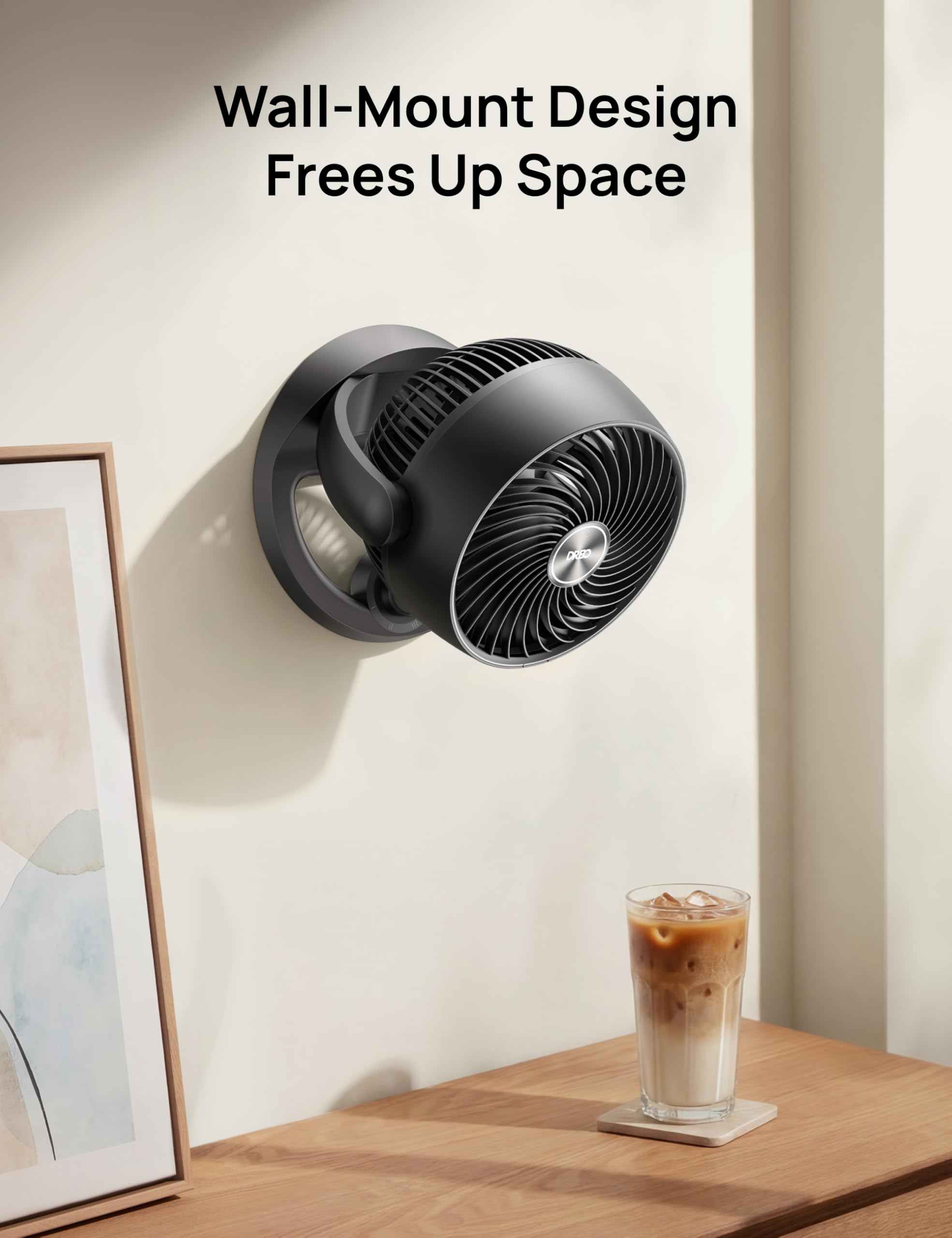 Dreo 12 Inch Desk Fan for Bedroom - 25dB Silent Cooling, 70ft Air Circulation | Black 8