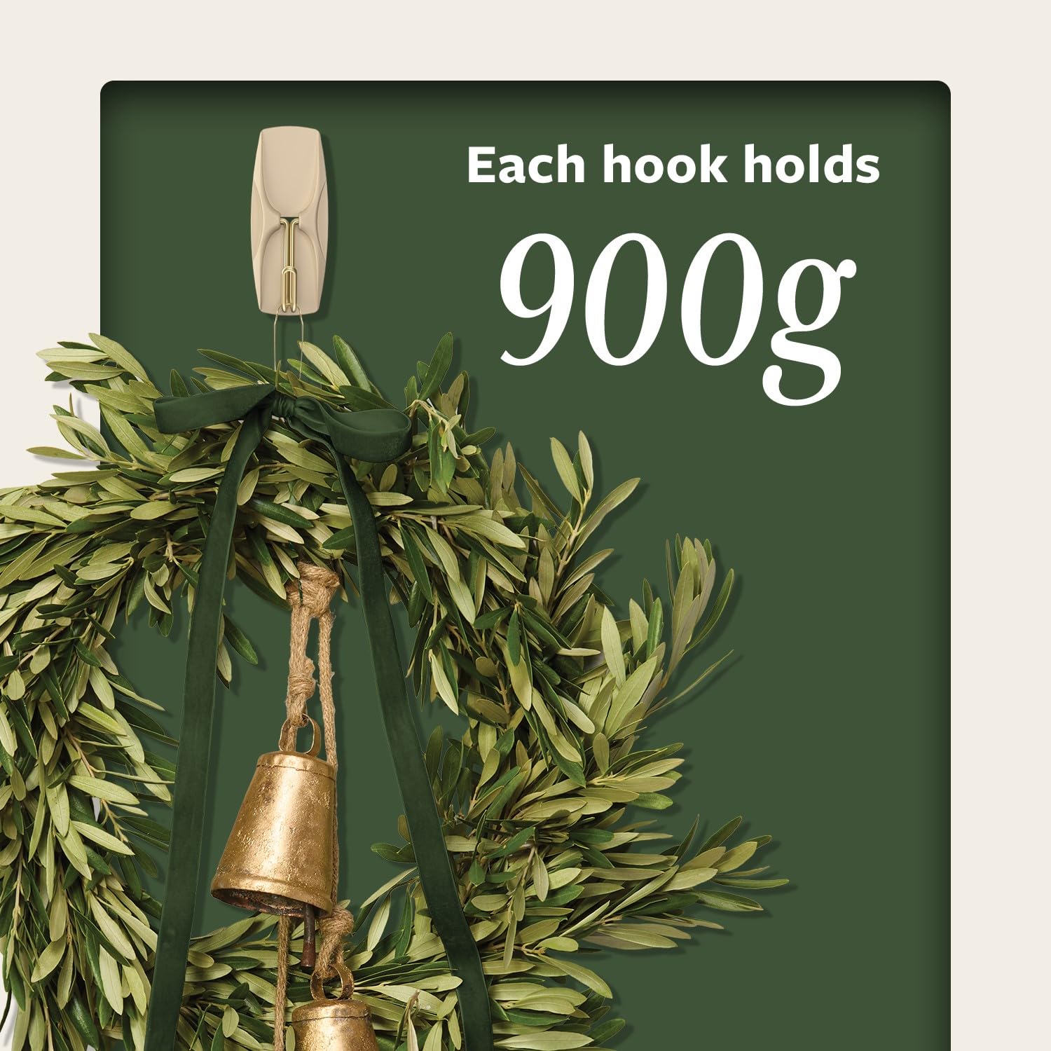Command Medium Wire Hooks - Damage-Free Hanging | Holds 900g | Latte Brown | 6 Hooks, 8 Strips 4