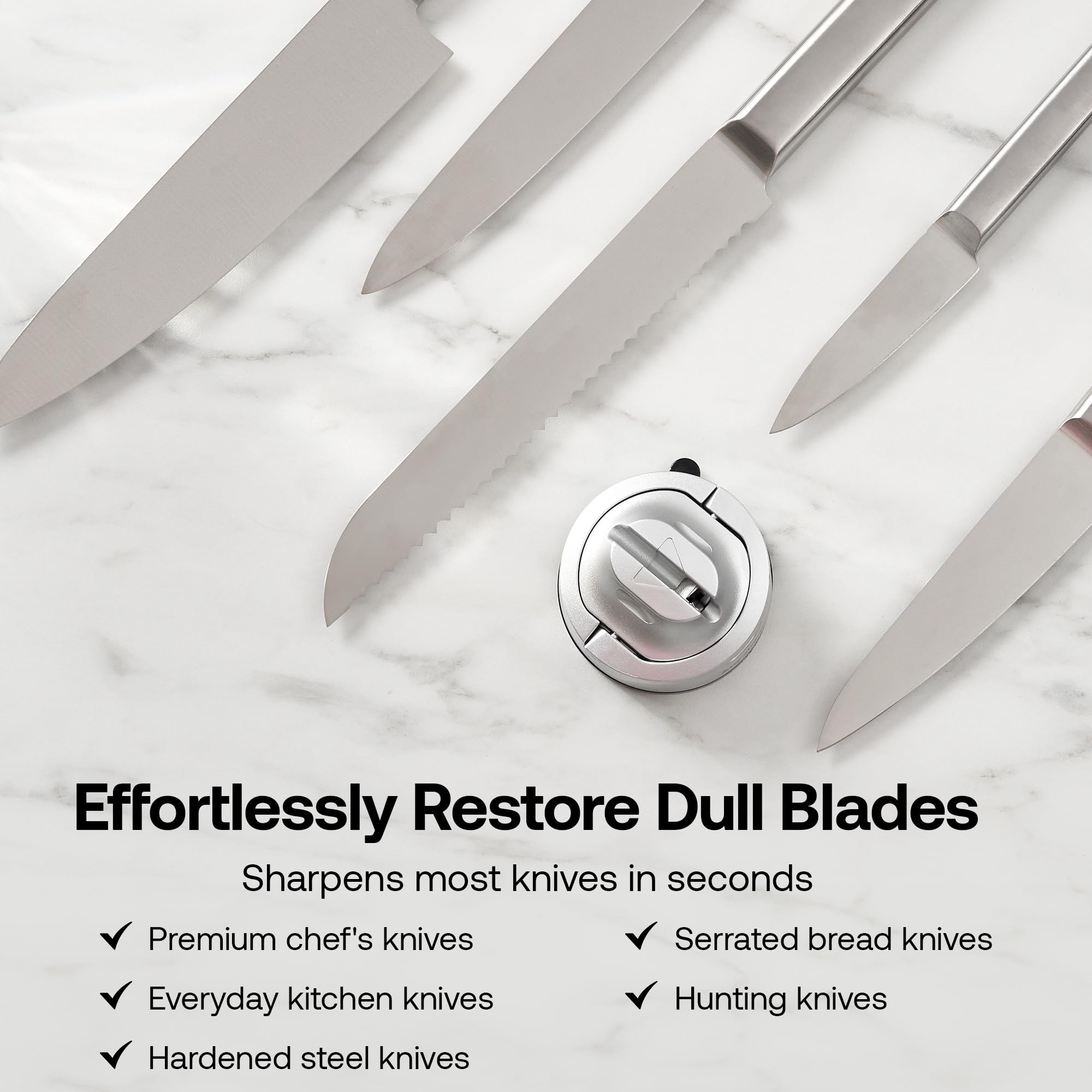 AnySharp Evo Knife Sharpener - Hands-Free Suction Base | Tungsten Carbide Edges | 2-Year Warranty 5