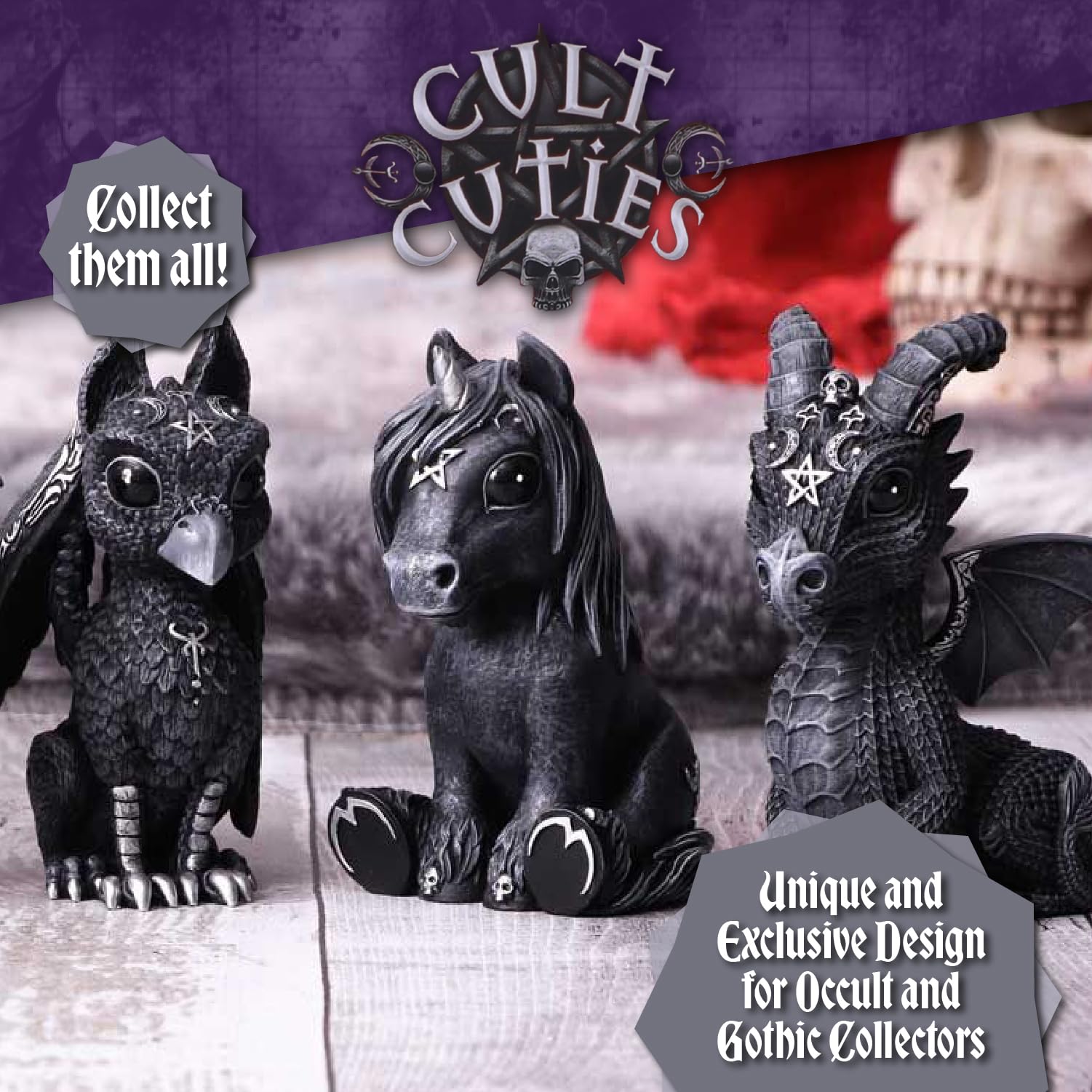Nemesis Now Malpuss Winged Occult Cat Figurine - Polyresin, Black and Silver, 10cm 7