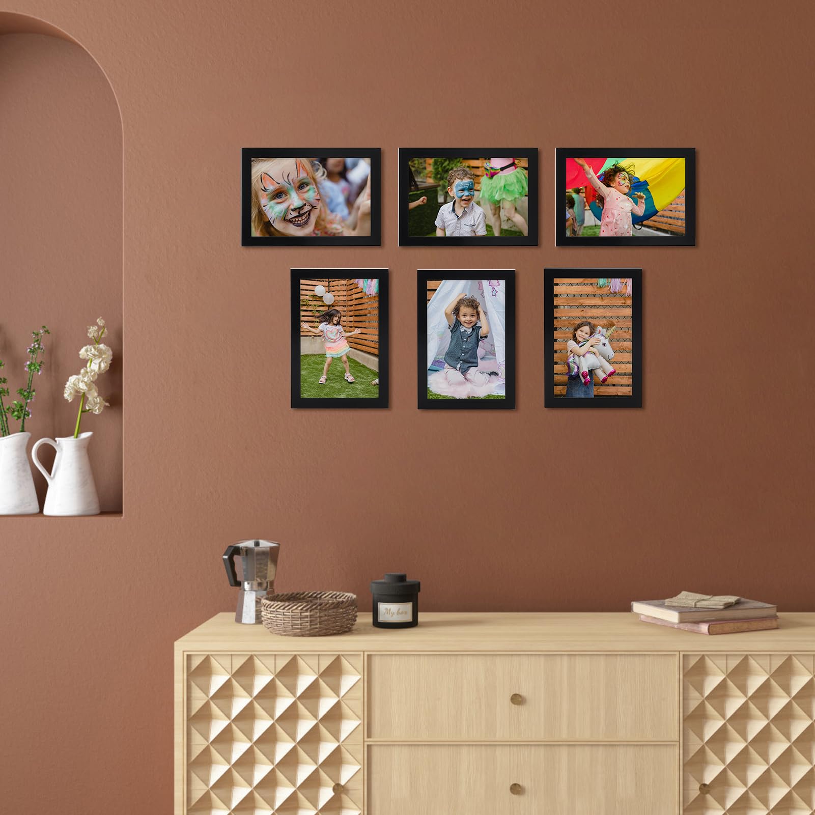 Ditwis 6x4 Inch Black Photo Frame - Lightweight PVC/PS Construction for Wall or Tabletop Display 3