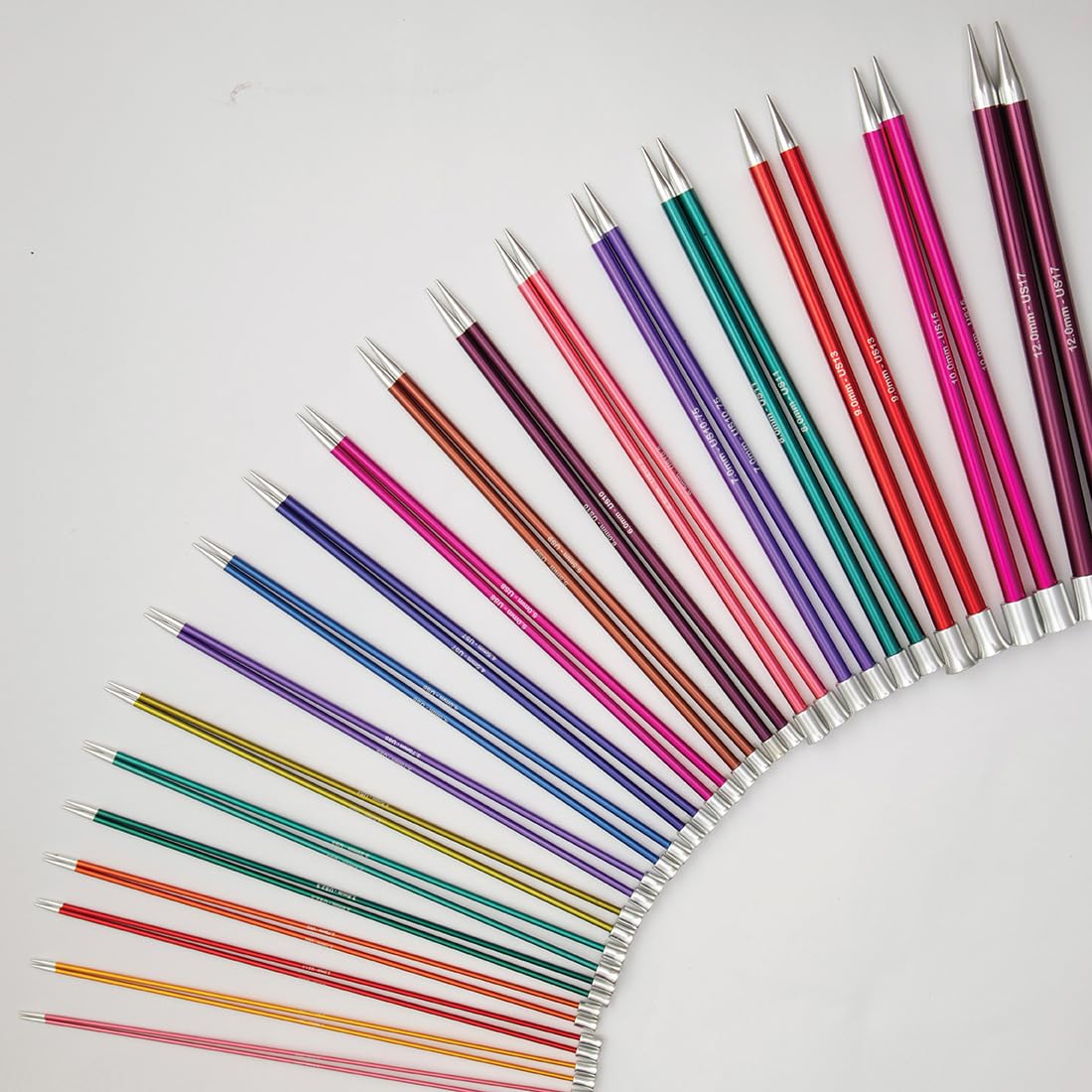 KnitPro Zing Single Pointed Knitting Needles - 3.25mm Size | 25cm Length | Lightweight Aluminium 6
