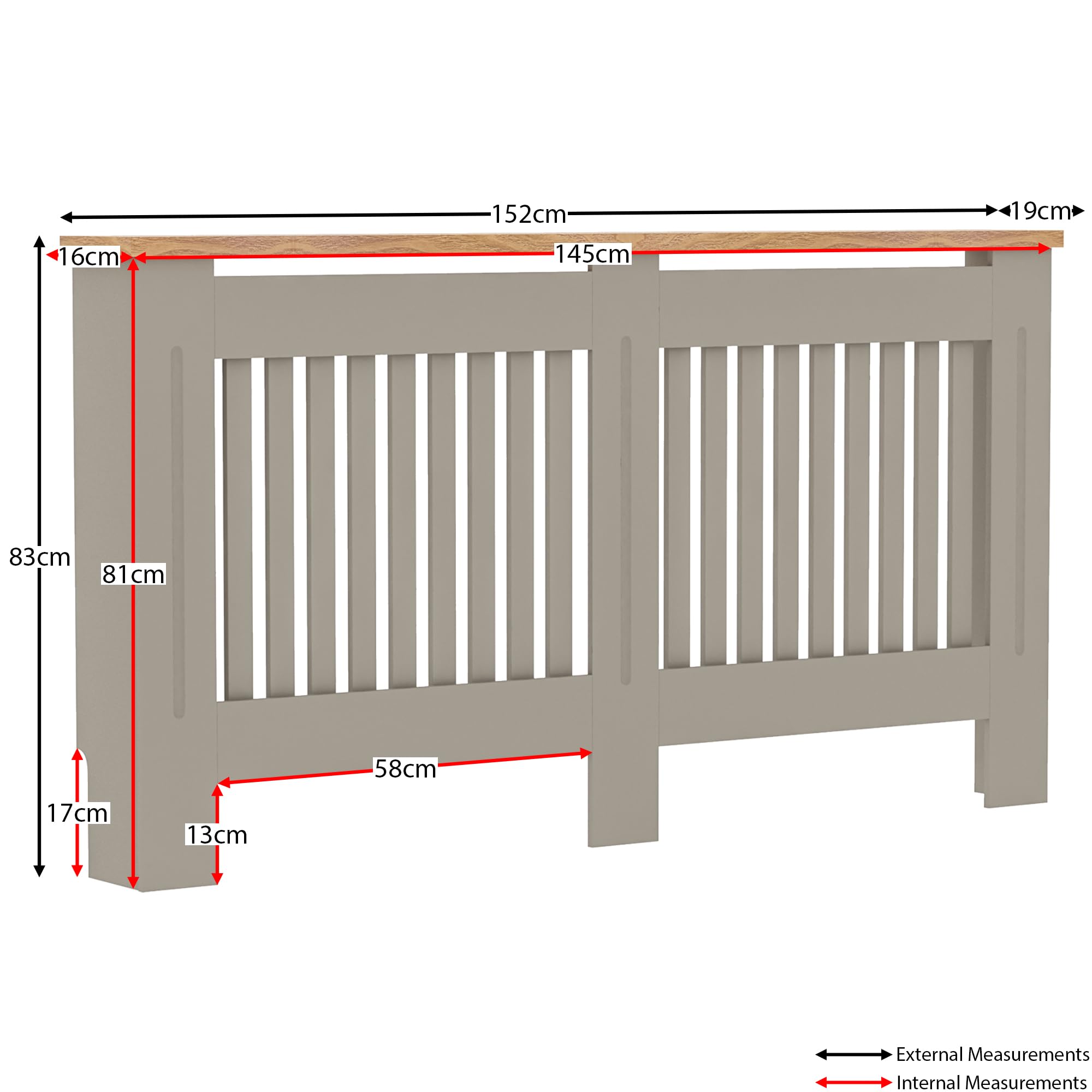 Vida Designs Arlington Radiator Cover - Large | Olive Grey | Engineered Wood 3