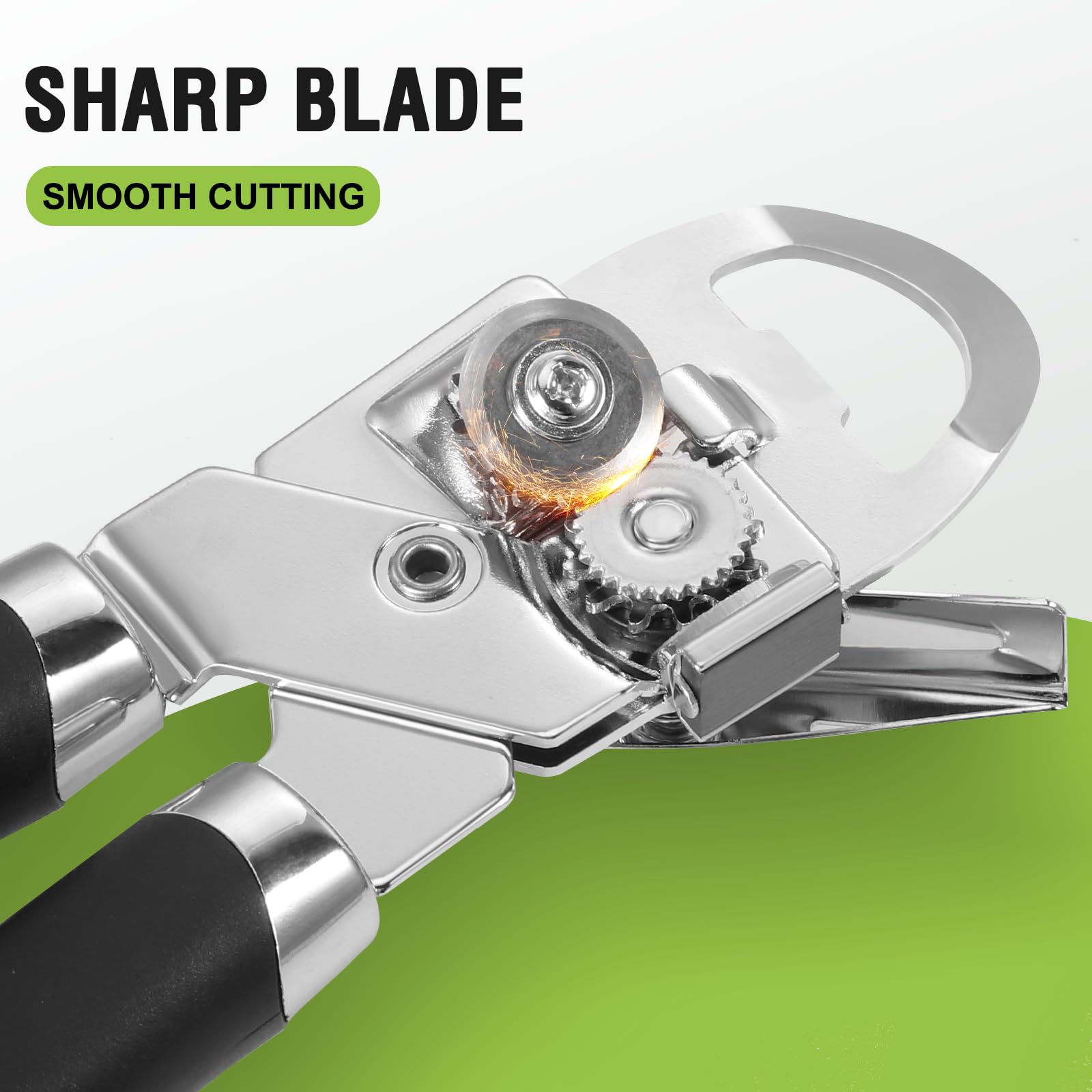 Diboniur Heavy Duty Manual Can Opener - Stainless Steel, 3-in-1 Functionality | Black 8
