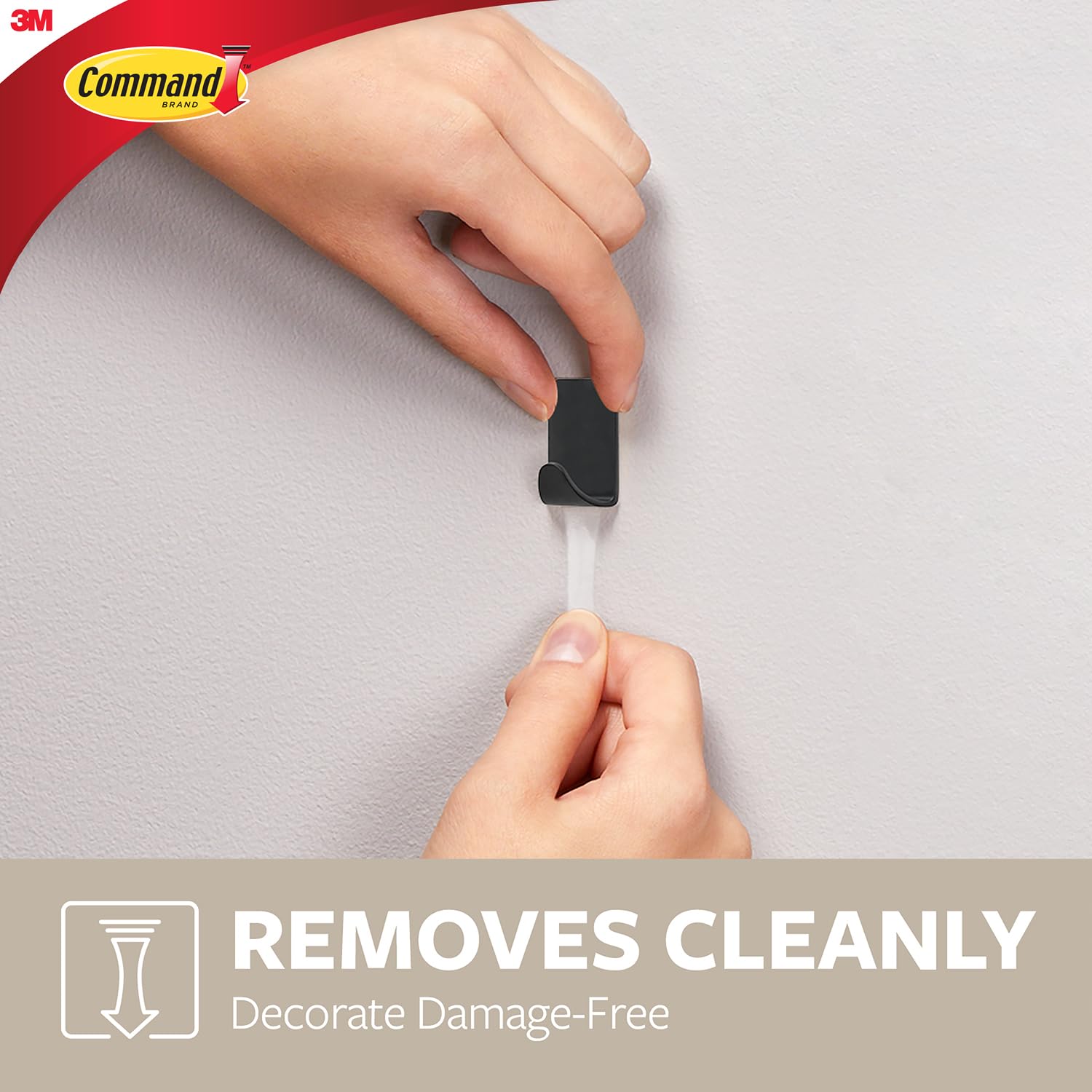 Command Small Metallic Hooks - Damage-Free Hanging | Matt Black | 4 Hooks & 5 Strips 6