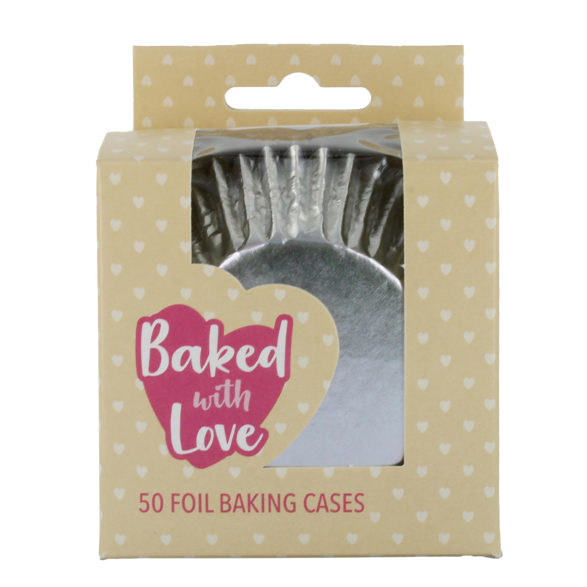 Baked with Love Silver Foil Baking Cases - Pack of 50 | Standard Size | Greaseproof 1