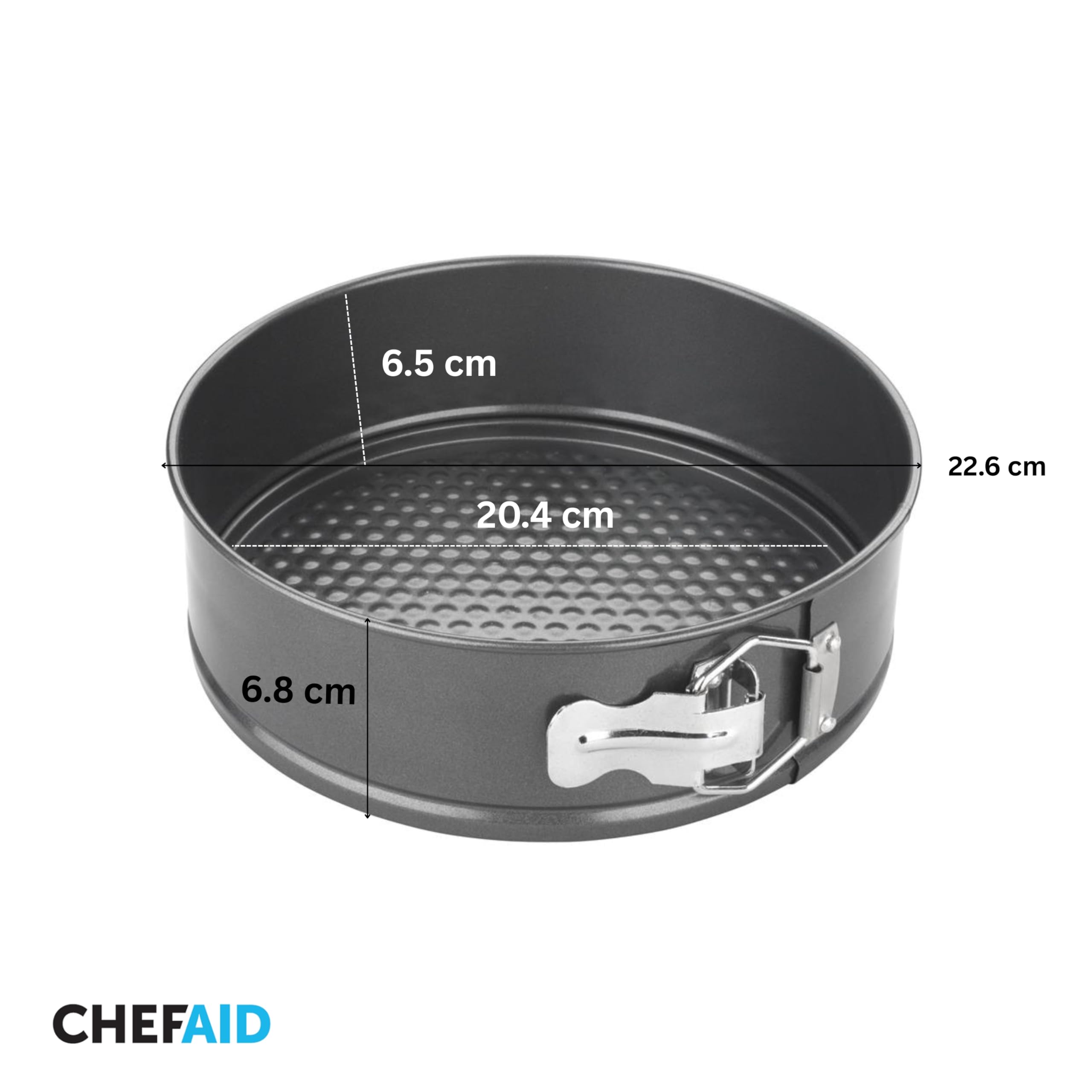Chef Aid 22cm Springform Cake Pan - Non-Stick Carbon Steel | Freezer Safe | Goldflon Coating 3