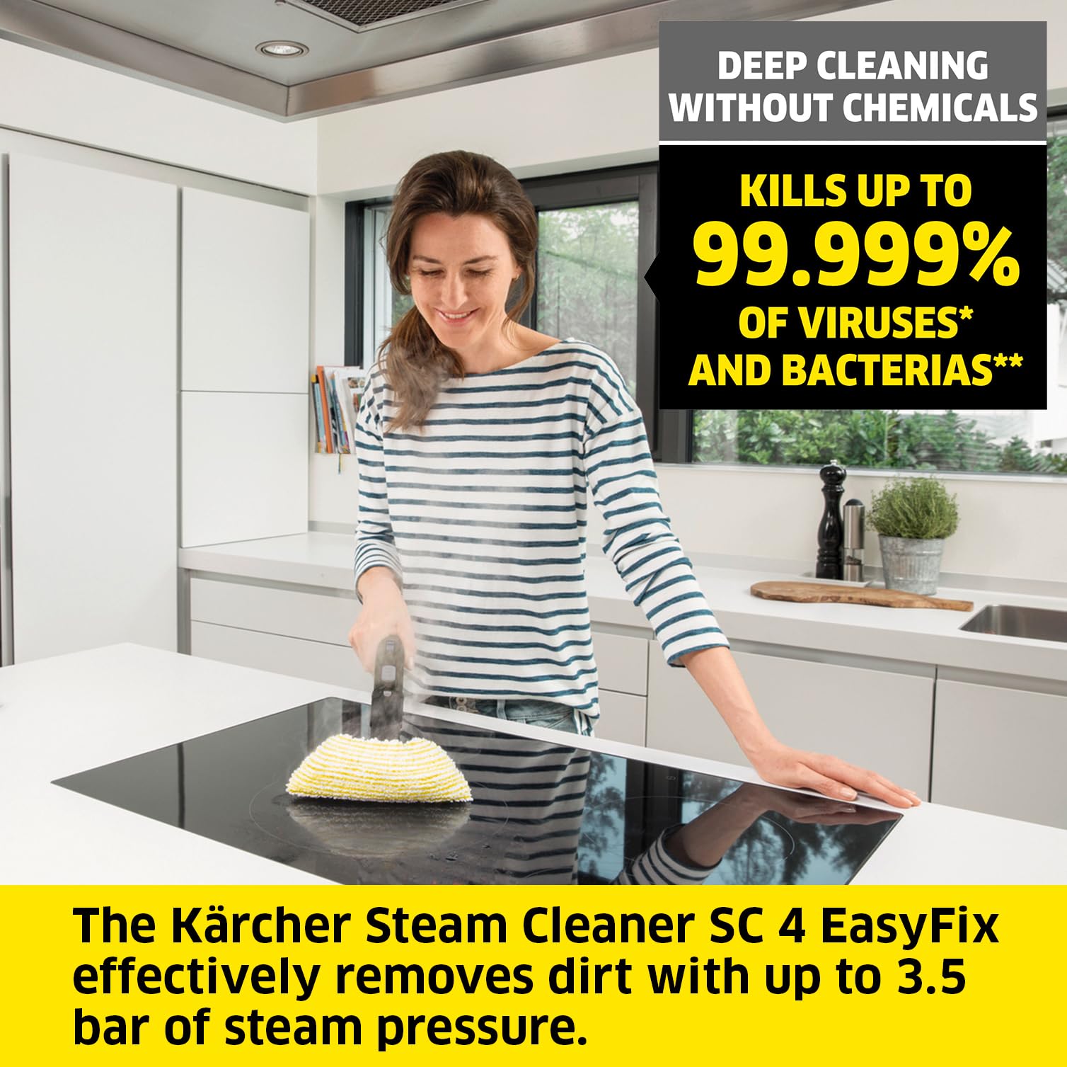 Kärcher Steam Cleaner SC 4 EasyFix - 3.5 bar Steam Pressure | 2000W Power | Hygienic Cleaning 2