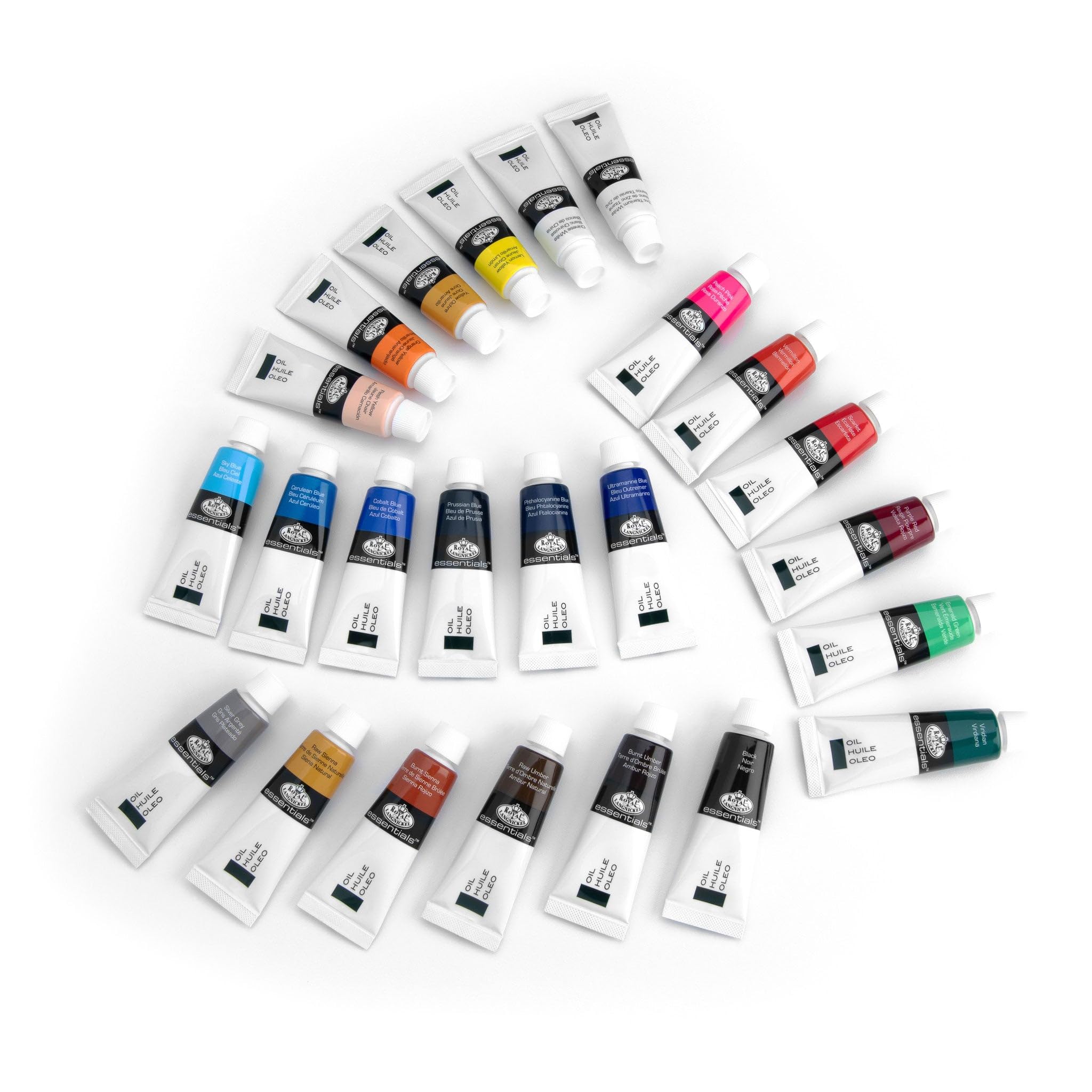 Royal & Langnickel Oil Painting Colour Set - 24 Tubes x 12ml | Highly Pigmented | Medium Viscosity 8