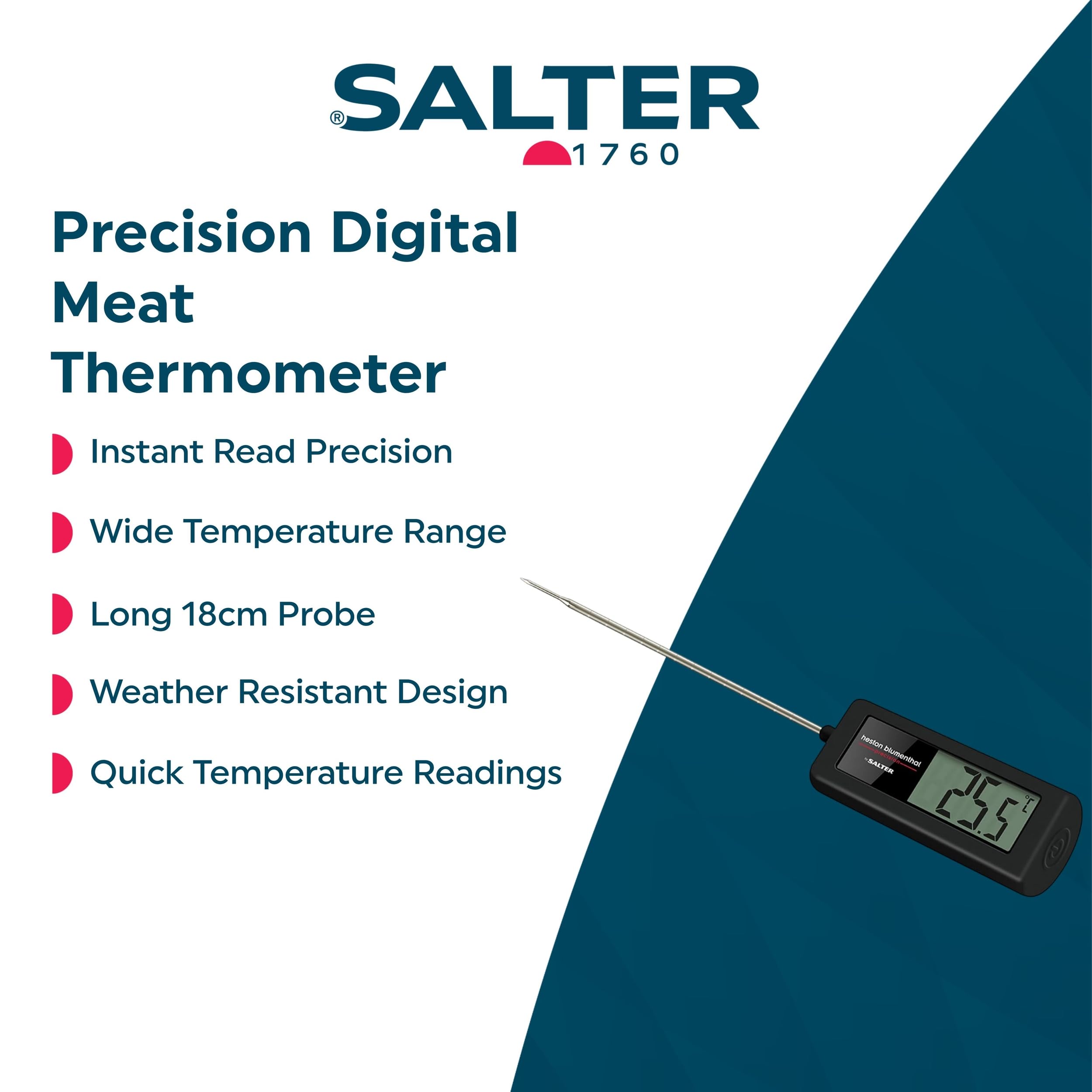 Salter Heston Blumenthal Precision 557 HBBKCRUP Indoor/Outdoor Meat Thermometer | 0.1°C Precision | -45°C to 200°C 2