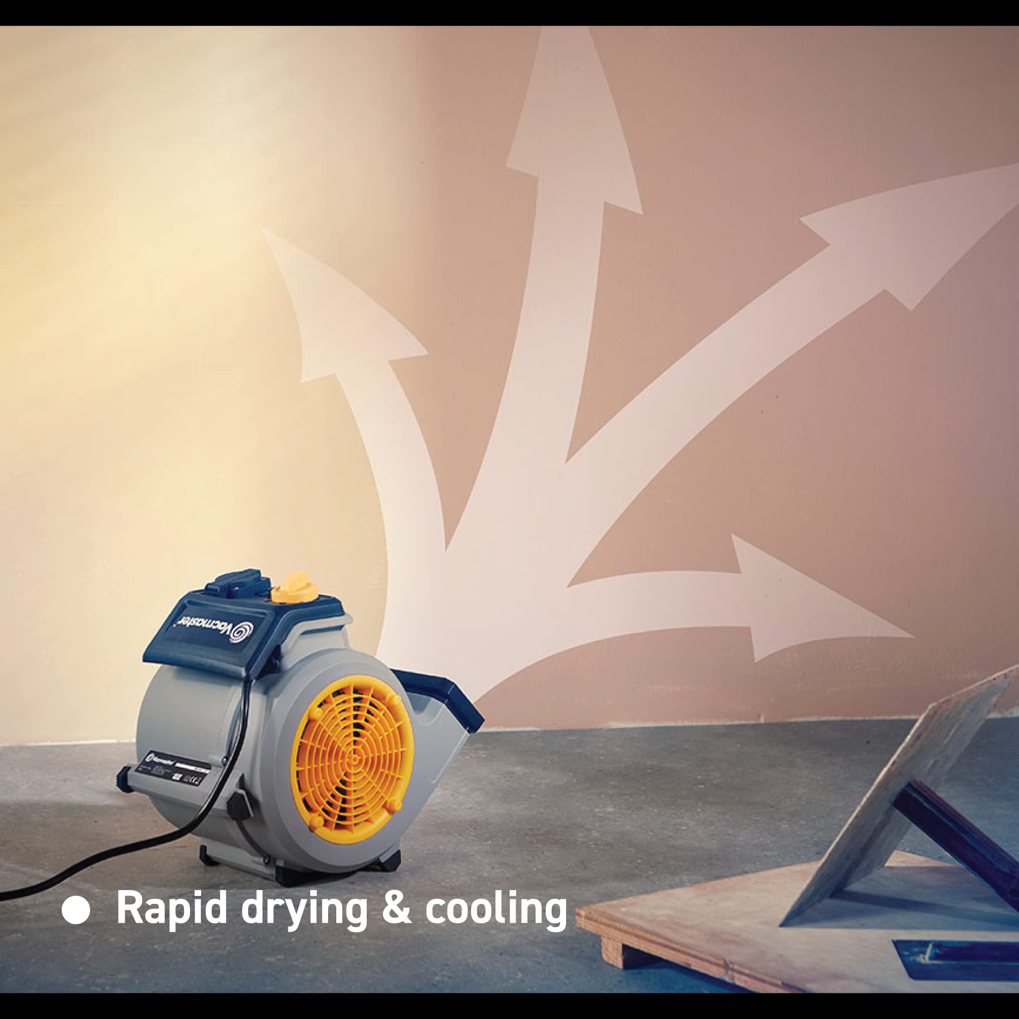 Vacmaster Air Mover Floor Fan - 3 Speed Centrifugal Blower for Drying Carpets, Walls, and Floors | 124W 2