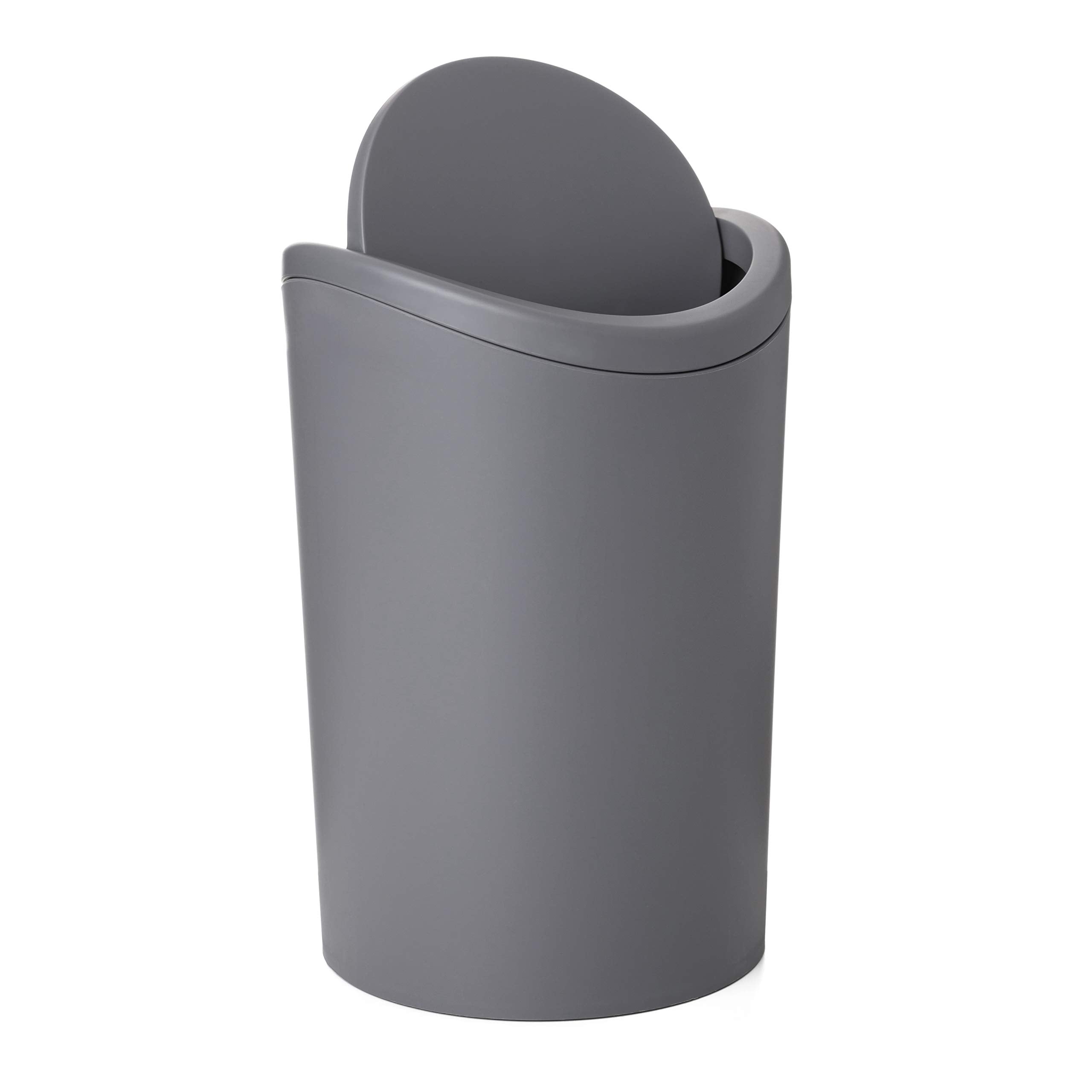 TATAY Bathroom Bin with Swing Lid | 6L Capacity | Compact 19x19x28 cm | Gray 3