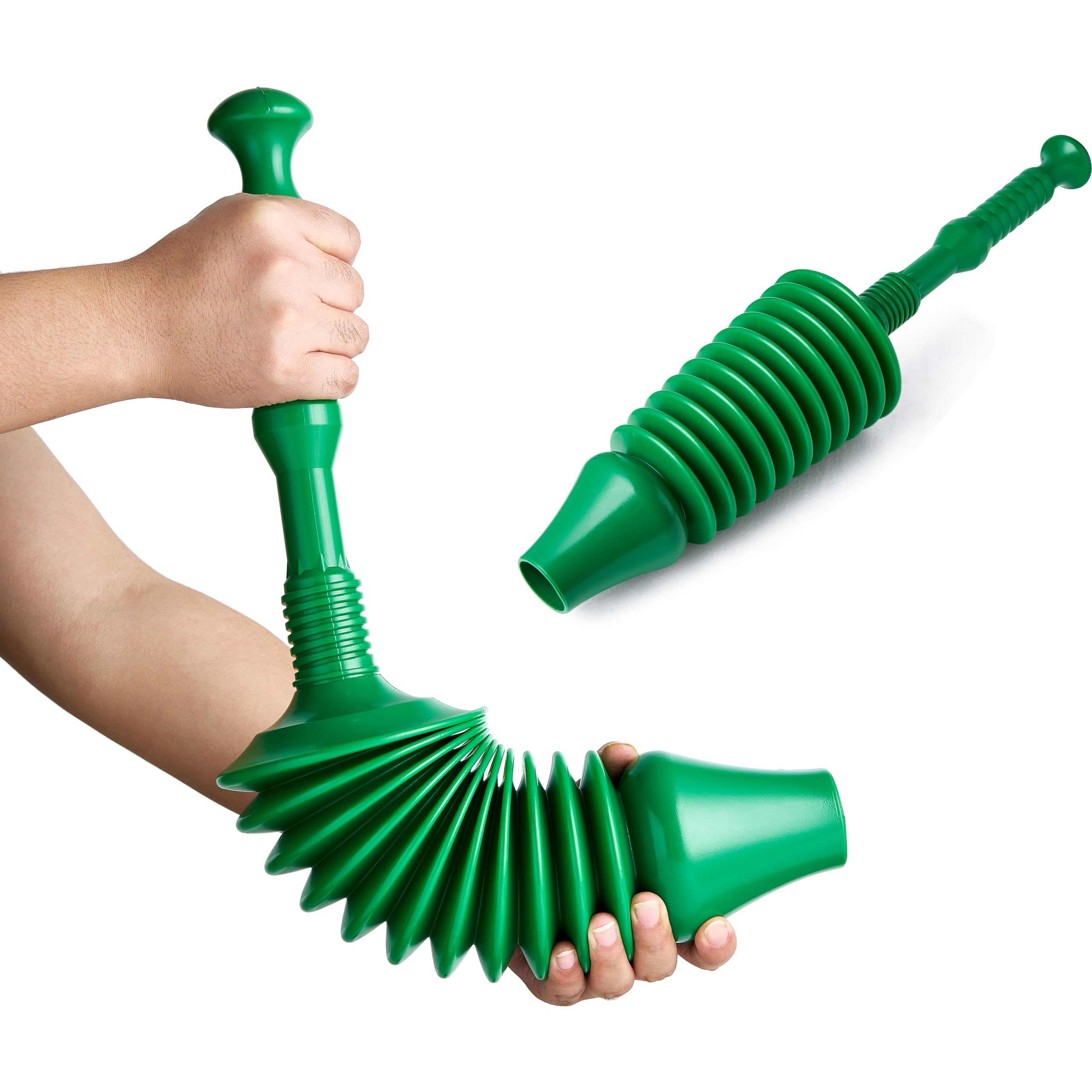 Vivo Technologies Heavy Duty Toilet Plunger - Powerful Water Pressure Unblocker | Green | 59 cm Length 1