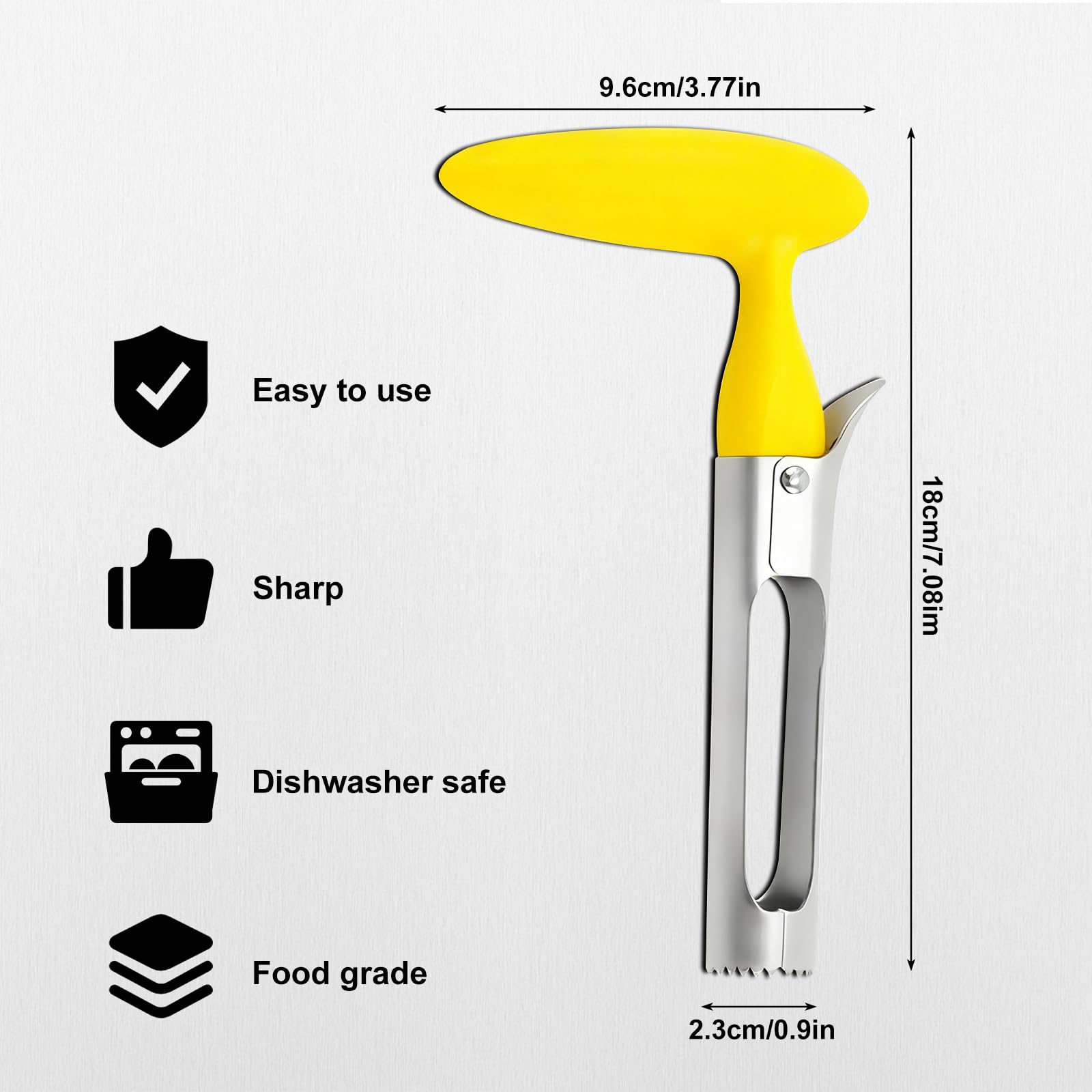 Lafefe Apple Corer Remover with Serrated Stainless Steel Blade | Yellow ABS Handle