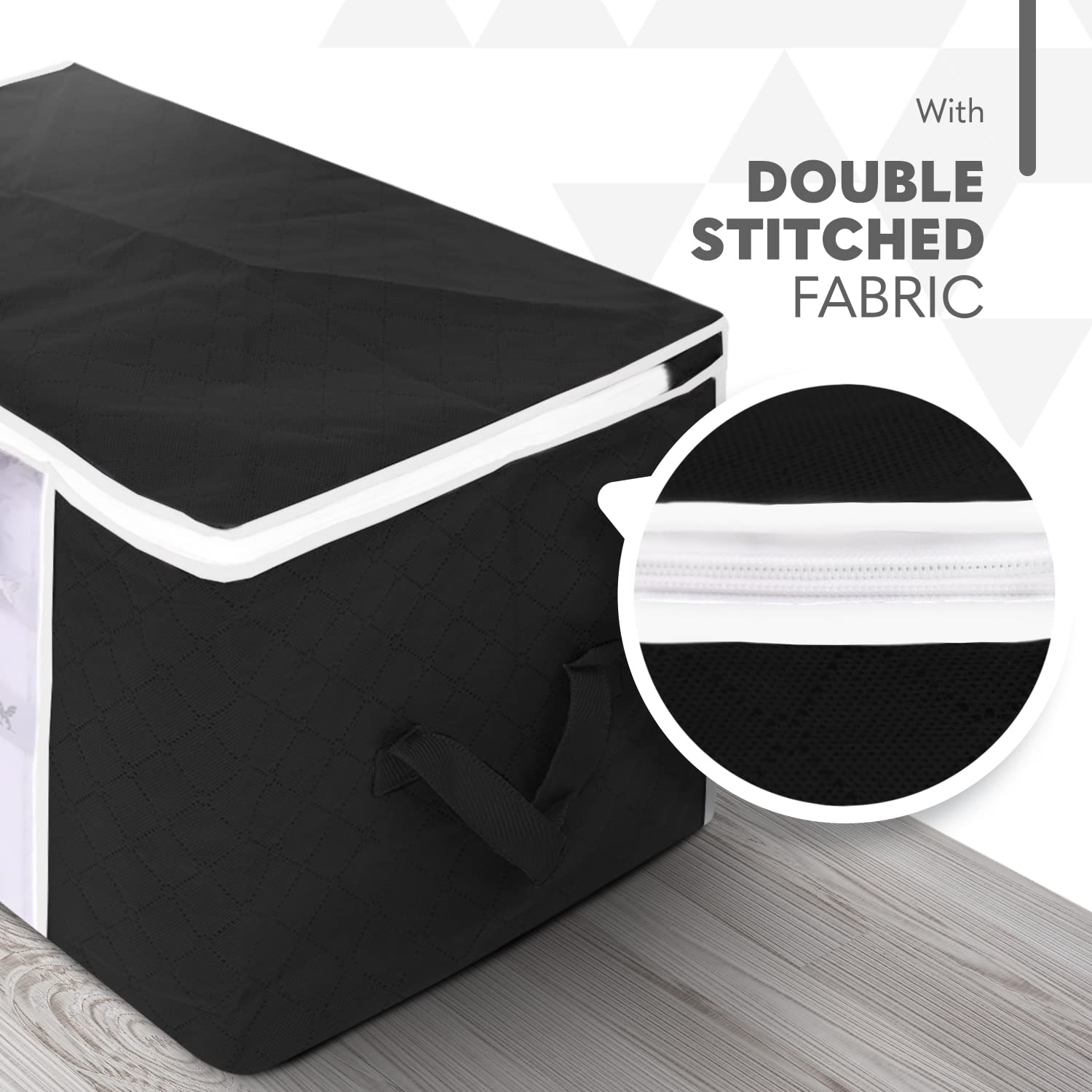 delka 90L Under-Bed Storage Bags with Lids | Tear-Resistant Fabric | Set of 3 3