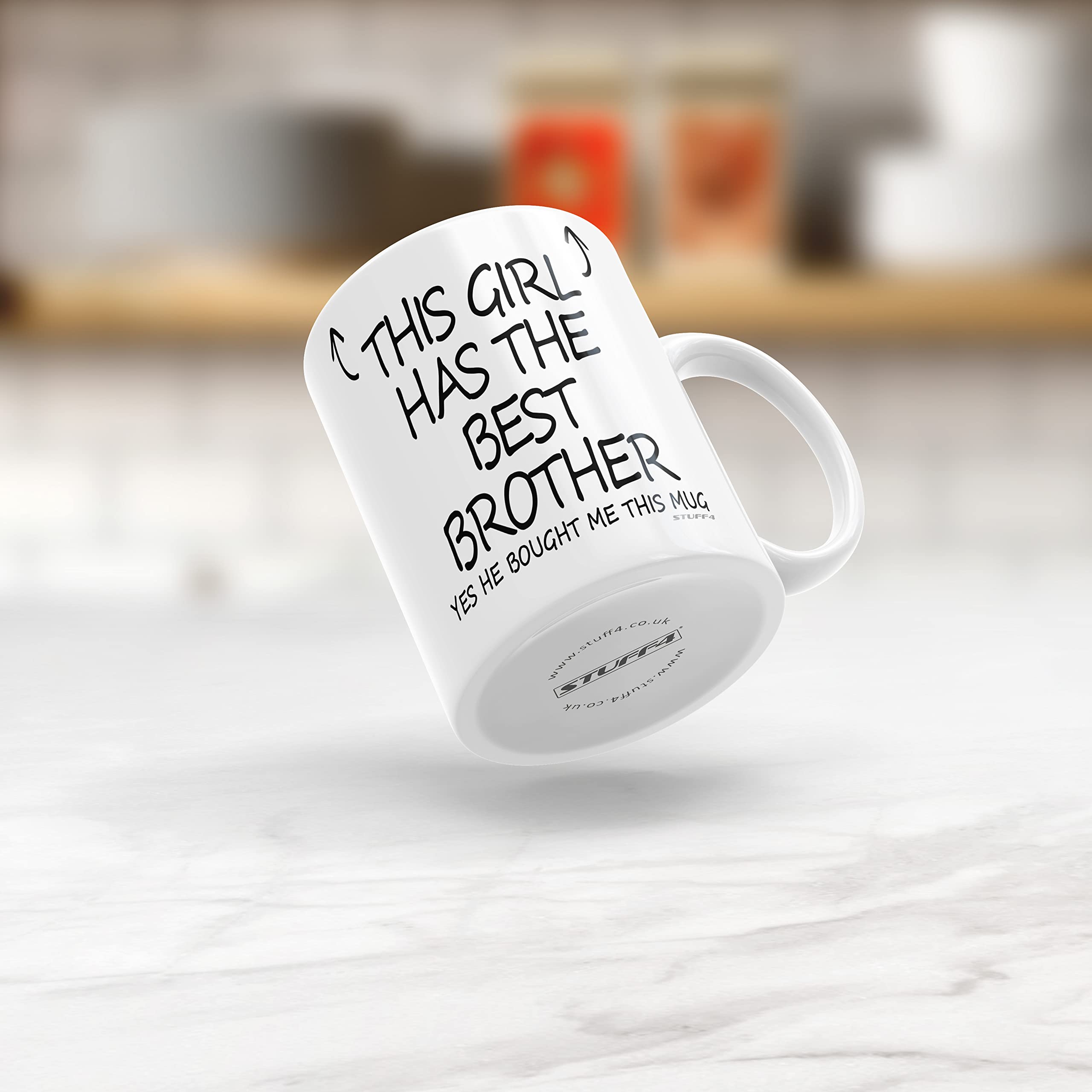 Stuff4 This Girl Has The Best Brother Mug - Sister Birthday Gift | 11oz Ceramic | Dishwasher Safe 4