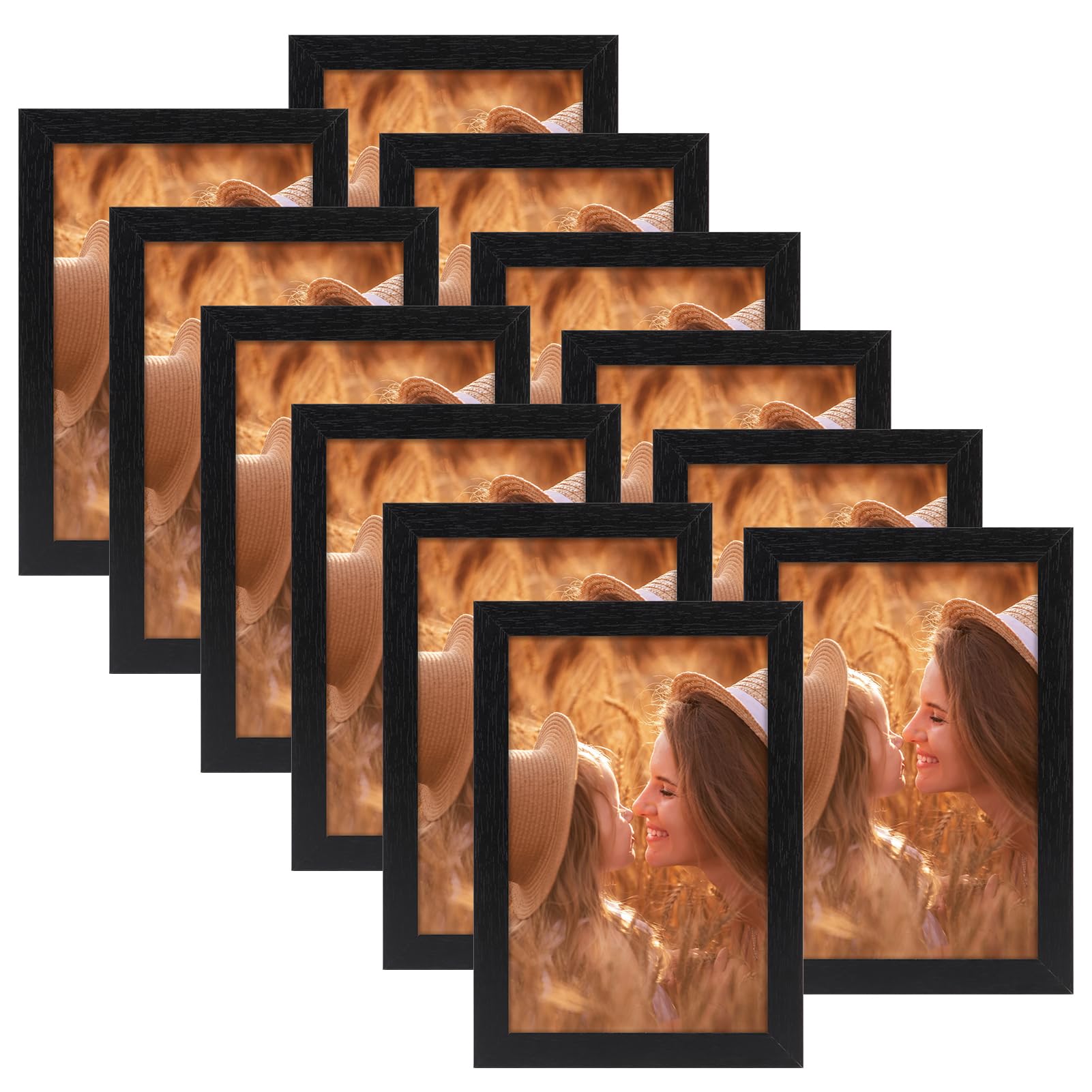 Ditwis 6x4 Photo Frames Black Set of 12, Classic Multiple Picture Frames for Wall Collage & Tabletop Display 1