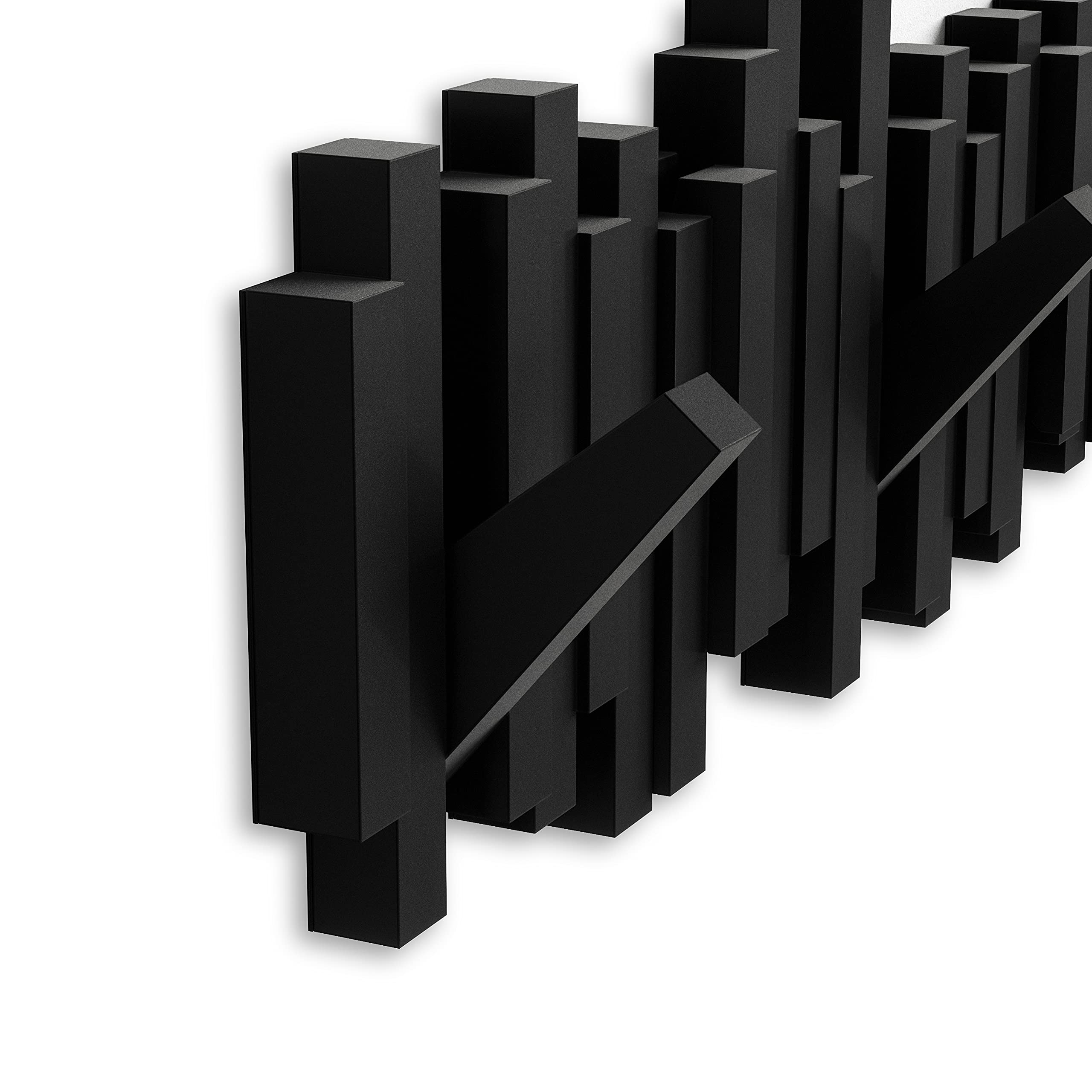 Umbra Sticks Wall-Mounted Coat Rack Rail Hook with 5 Retractable Pegs | Black Plastic 7