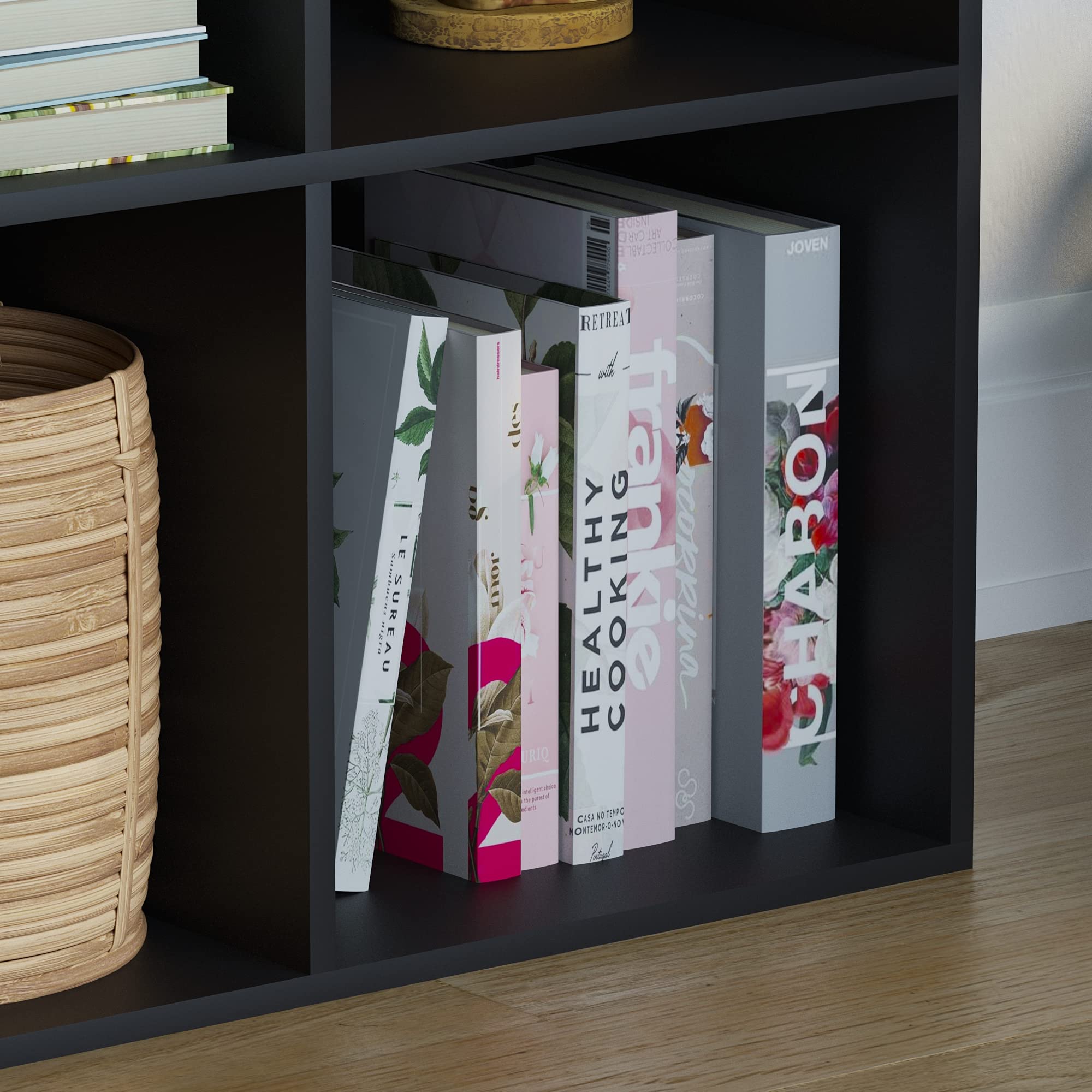 Vida Designs Durham Cube Bookcase - 4 Cube Storage | Black | MDF & Chipboard 4