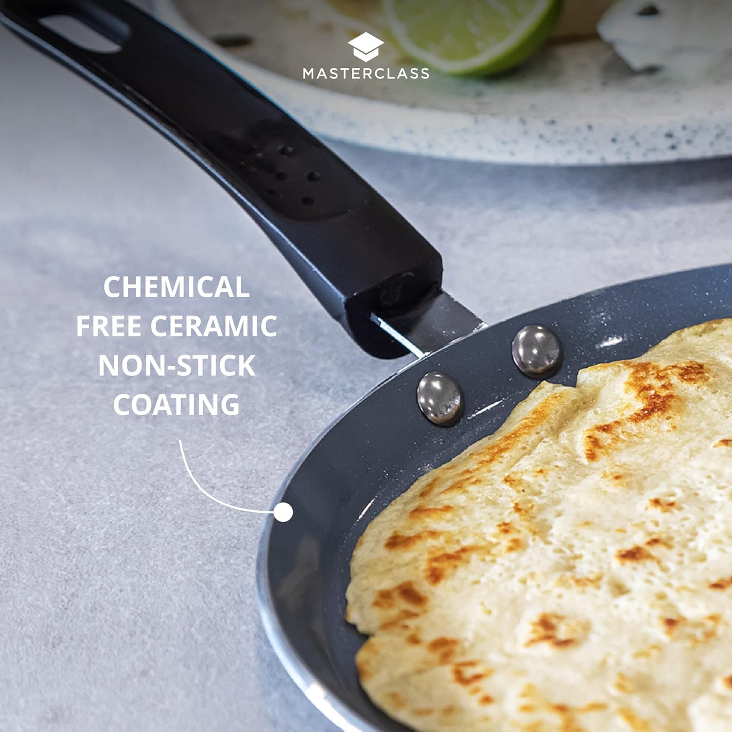 MasterClass 24 cm Eco Induction Crepe & Pancake Pan | Chemical Free Non-Stick | Aluminium/Iron 5