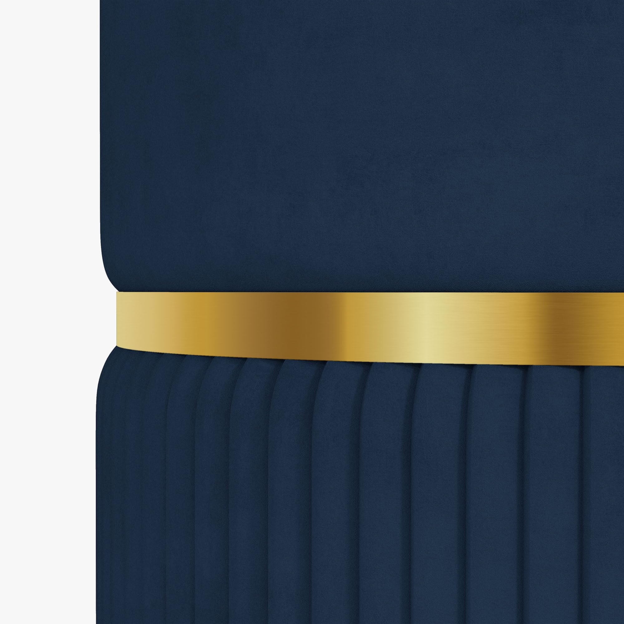 HOMCOM Round Storage Ottoman - Dark Blue Velvet-Feel Fabric | Hidden Storage | 120kg Load 7