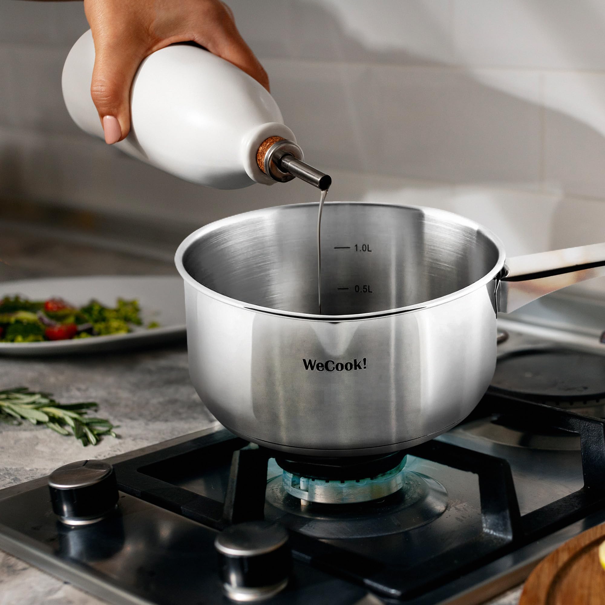 WECOOK! Saucepan 1.1L Stainless Steel Nonstick Pot for Induction, Gas, Electric Hobs | Pouring Spout 7
