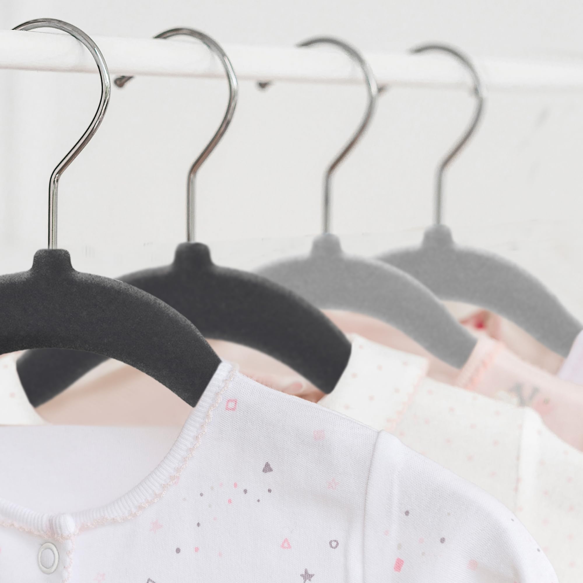 kidoola 20 Count Velvet Baby Hangers - Anti-Slip & Space-Saving for Newborn to 24 Months 7