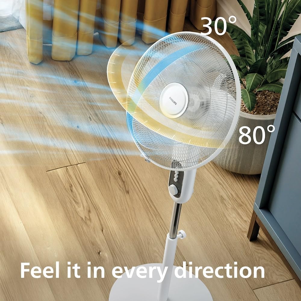Philips Pedestal Fan Series 1000 - Powerful Airflow, Quiet Operation, 3-Speed Control | Model CX1220 4