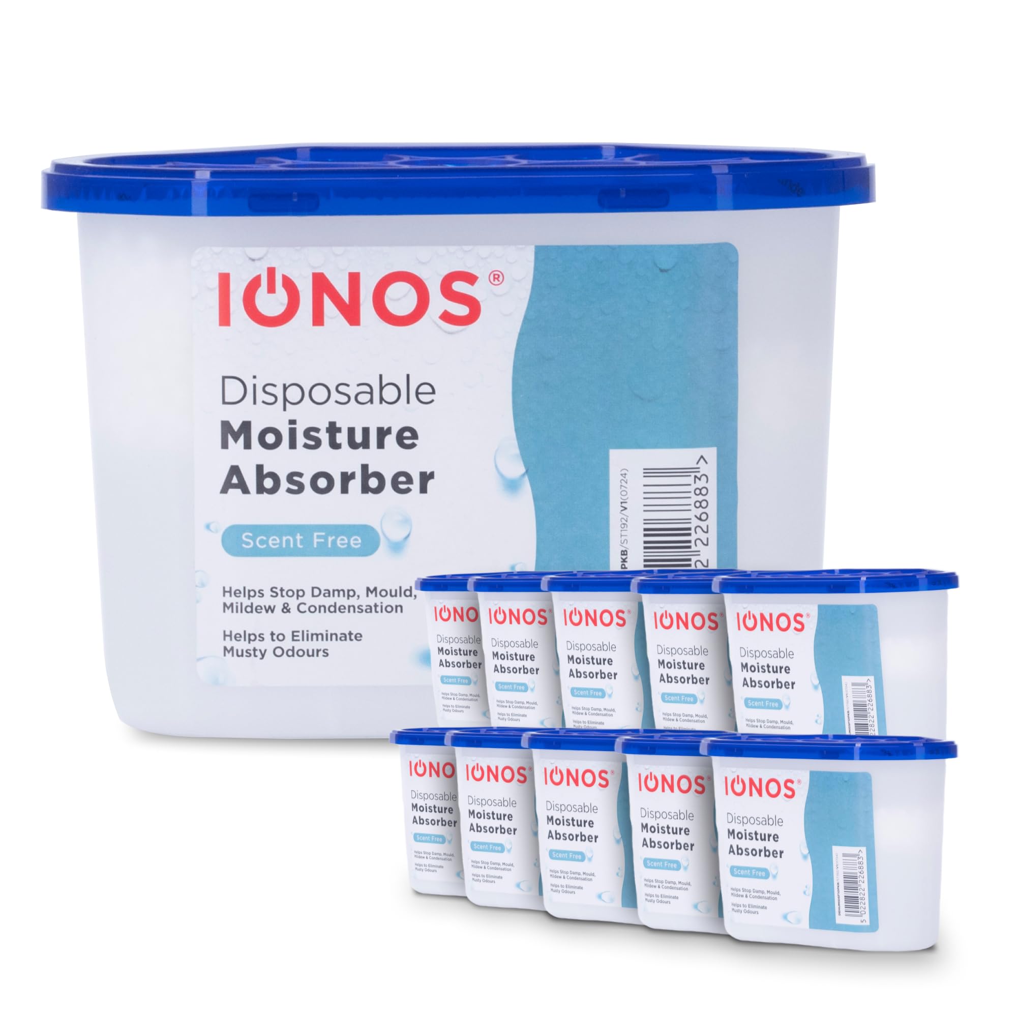 Status IONOS Disposable Dehumidifier - Scent Free | 500ml Capacity | 10 Pack 1
