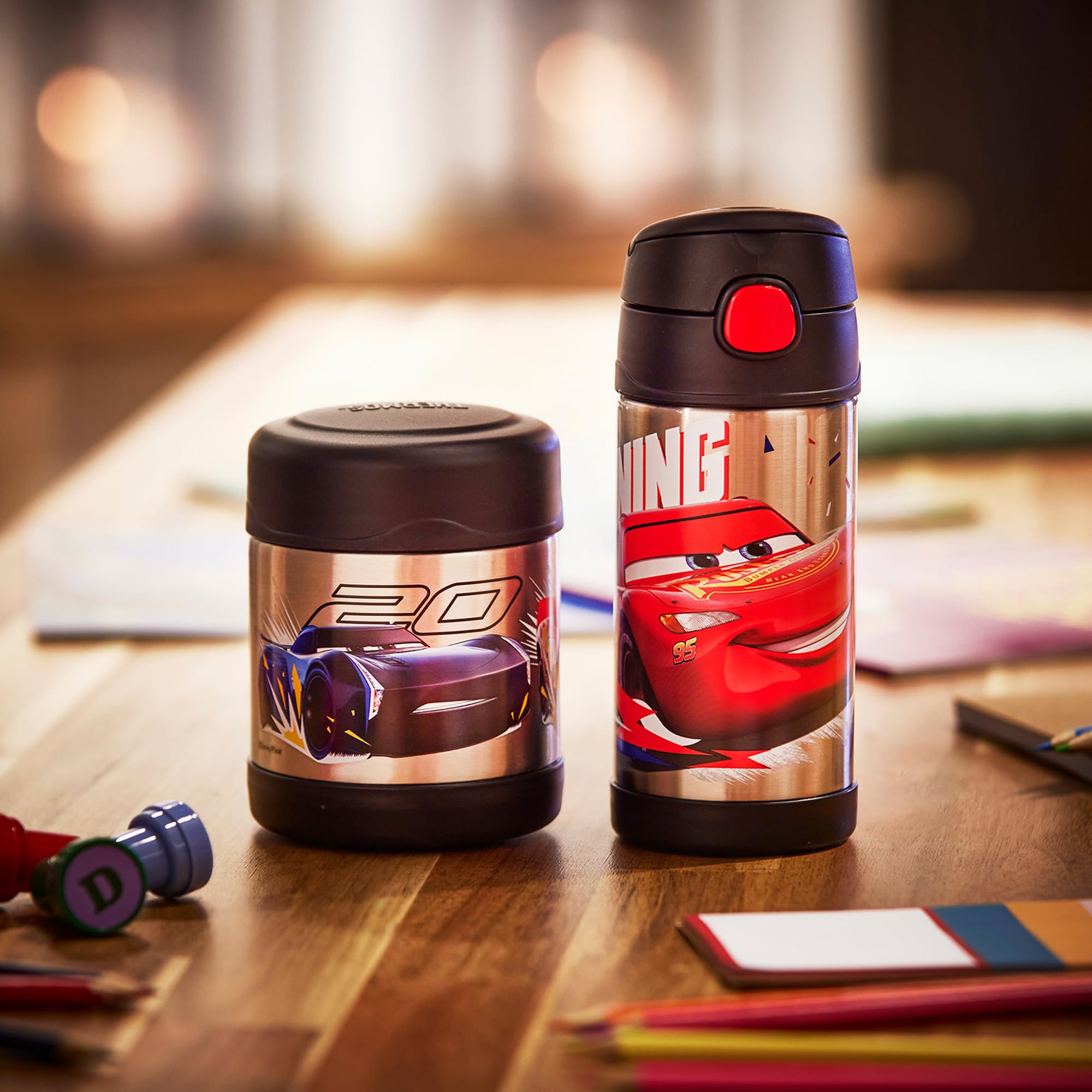 Thermos Disney Cars Food Flask - 290ml Vacuum Insulated Stainless Steel Jar | Hot 5 Hrs/Cold 7 Hrs 6