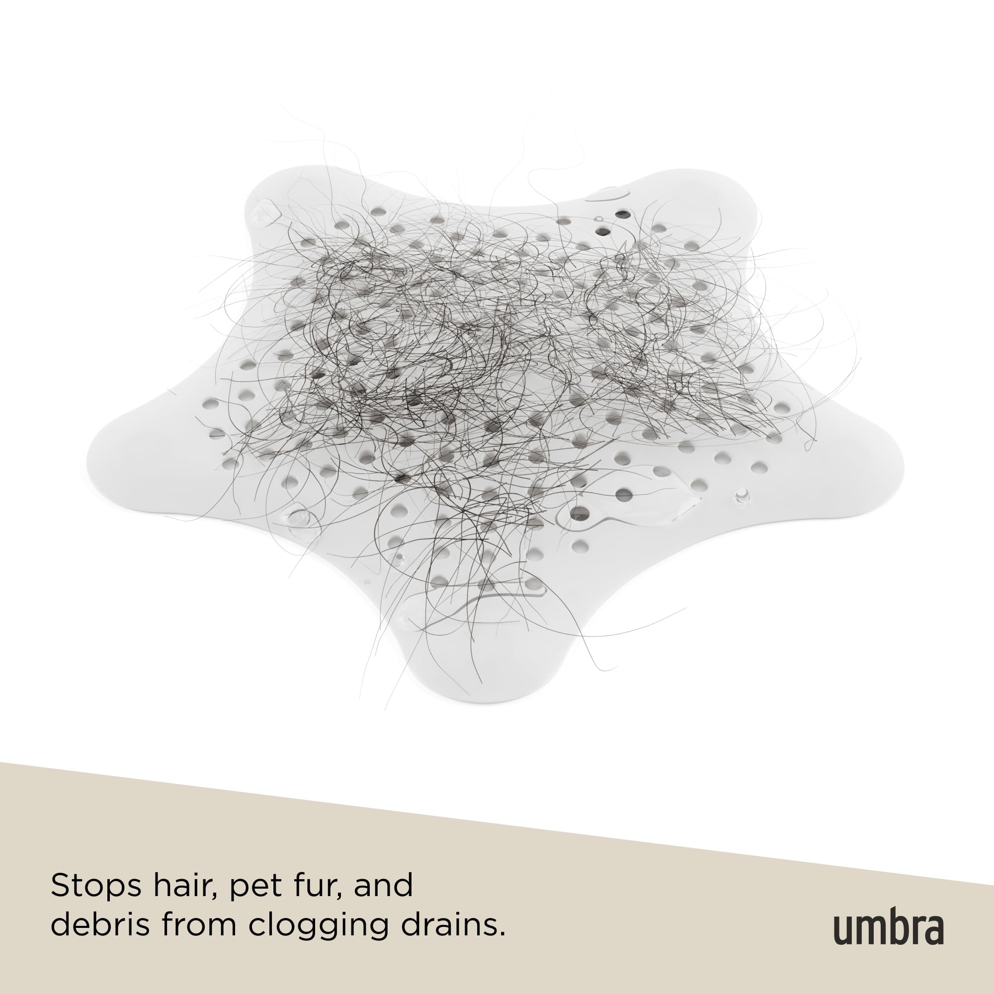 Umbra Starfish Tub Drain Hair Catcher - Flexible Rubber | 6 Inch Diameter | White 4