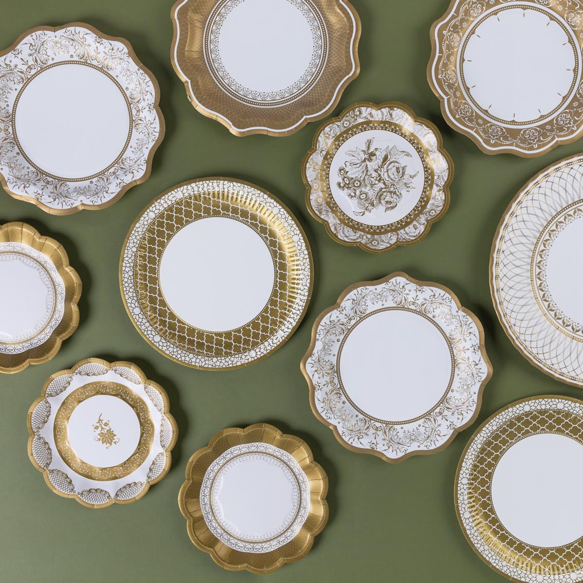 Talking Tables Premium Large Gold Disposable Paper Plates - Pack of 24 | Recyclable | 267mm 5