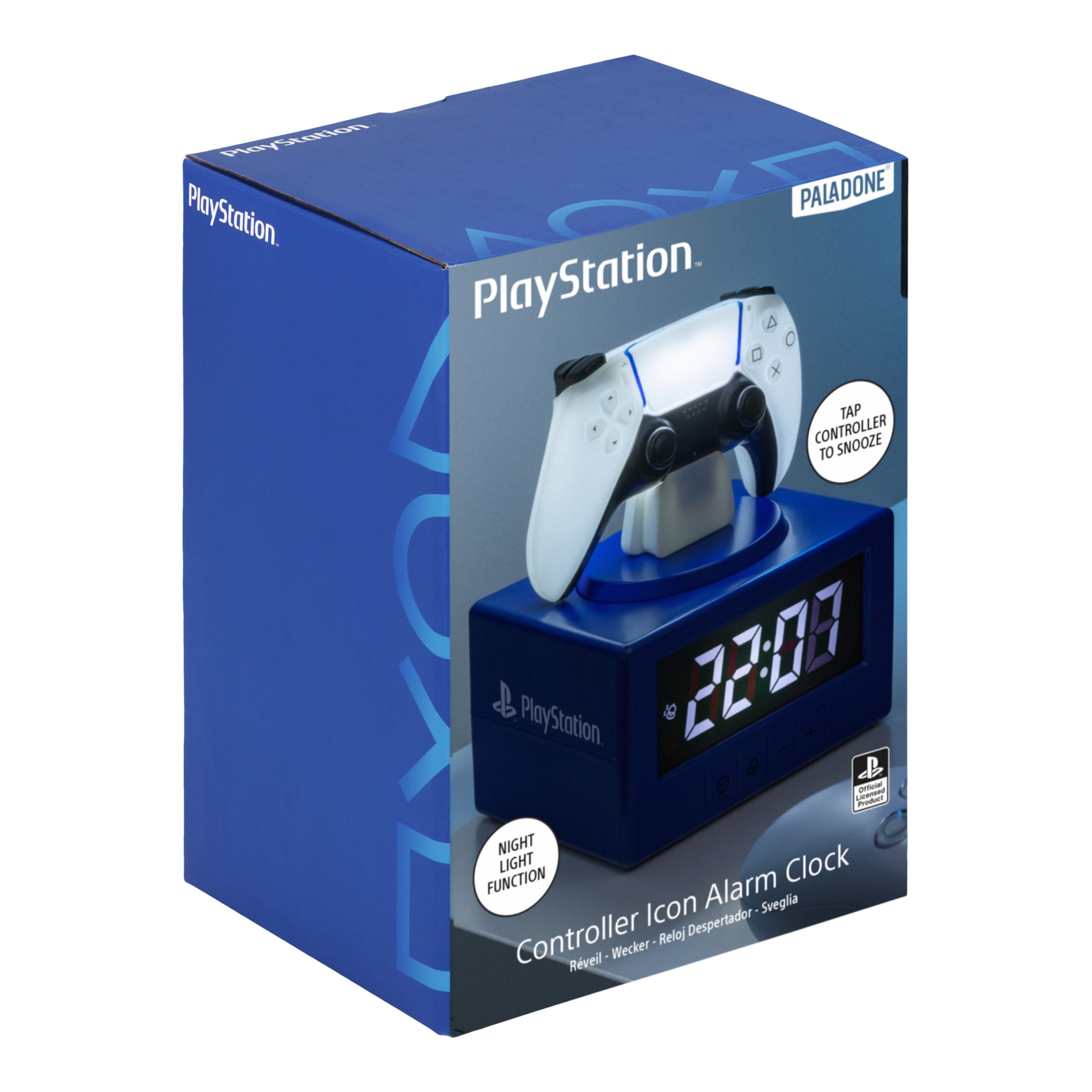 Paladone PlayStation DualSense Controller Digital Alarm Clock with Night Light | Plastic | Multicolour 3