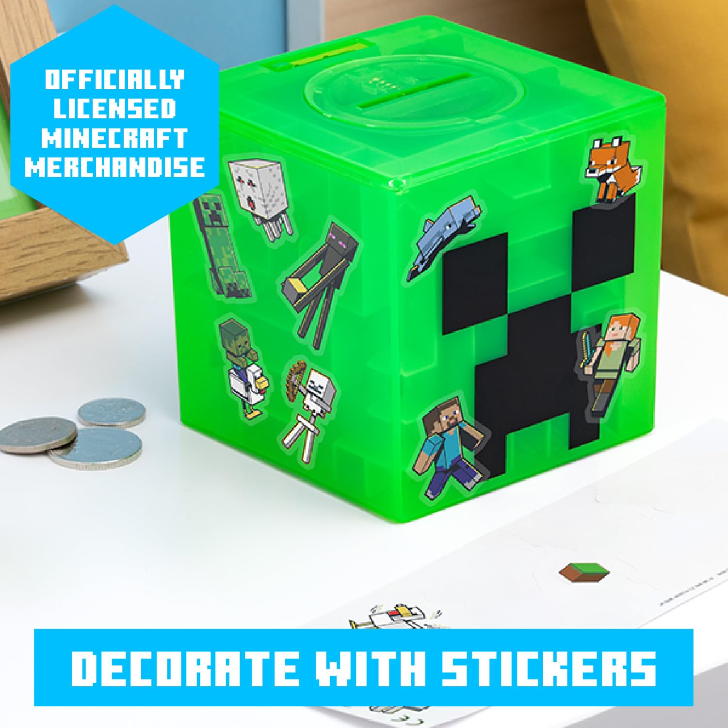 Paladone Minecraft Creeper Maze Safe - Officially Licensed Piggy Bank | Plastic | 9cm Tall 5