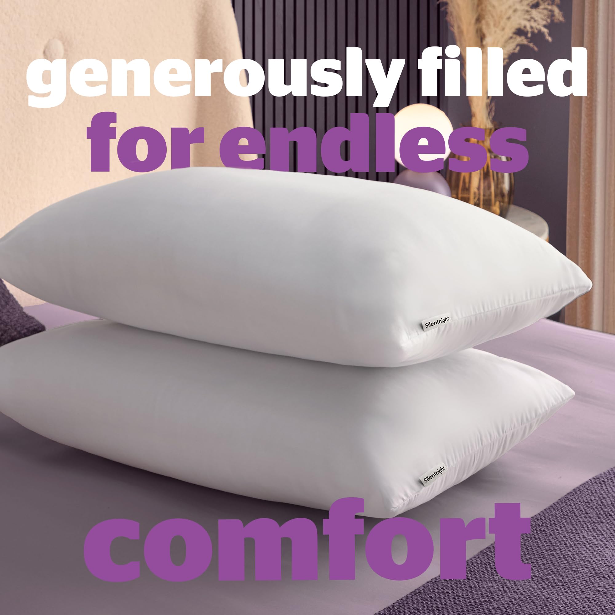 Silentnight Deep Sleep Pillows - Medium Support, Hypoallergenic, Machine Washable | Pack of 2, White 3