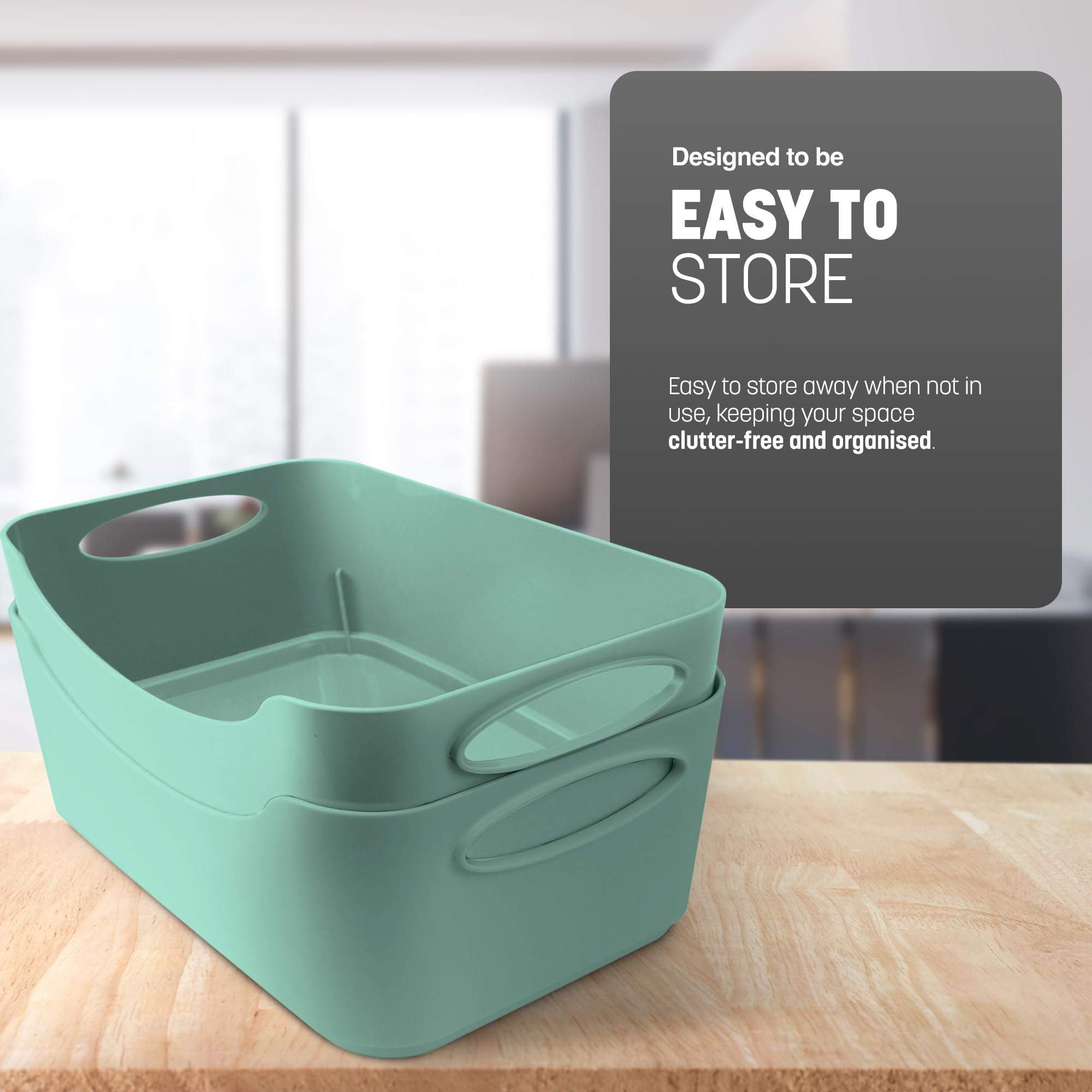 KEPLIN 5 Pack Plastic Studio Baskets with Sturdy Handles | Space-Saving | 25.5 x 17 x 11 cm 4