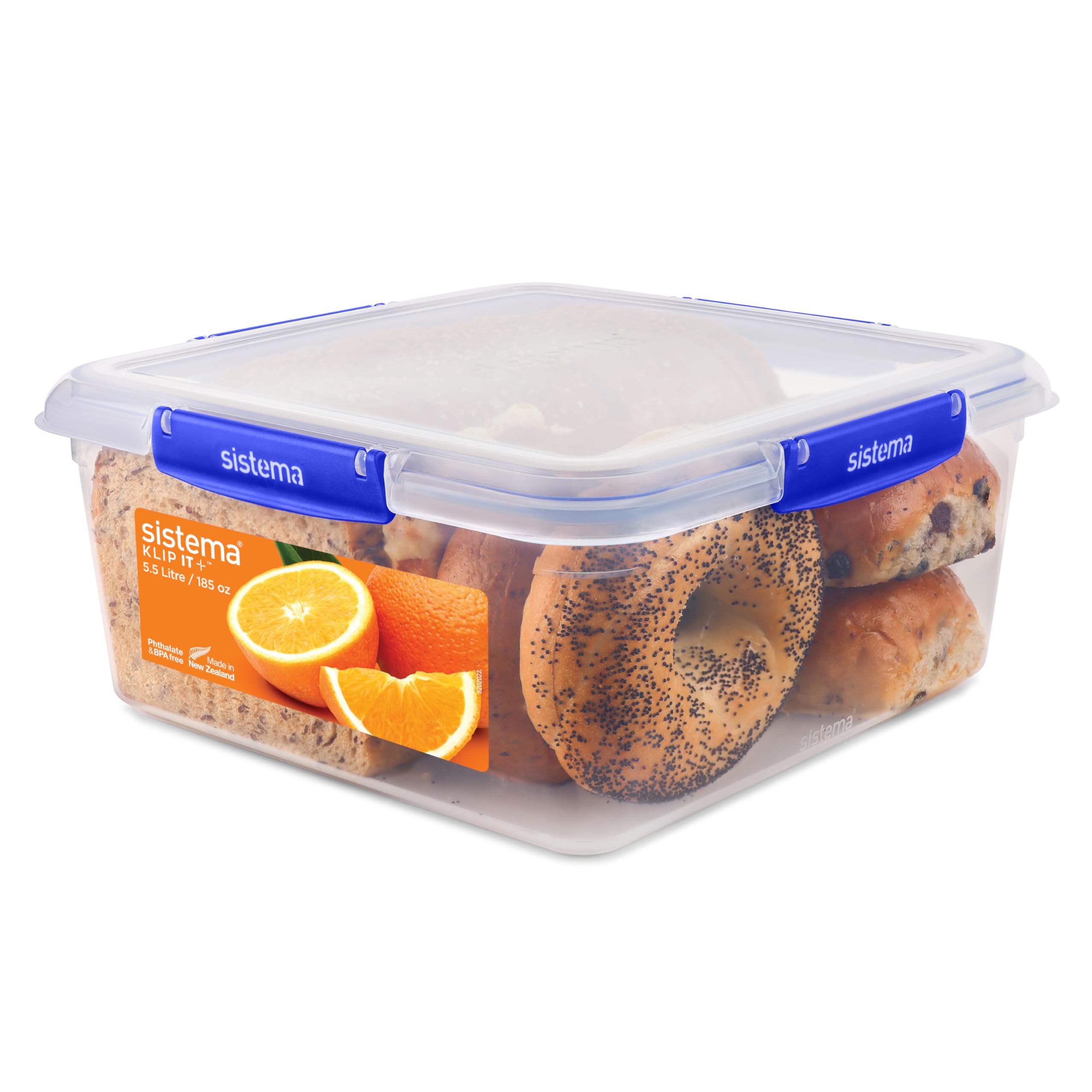 Sistema KLIP IT PLUS Food Storage Container - 5.5L Square | Airtight, Stackable, BPA-Free