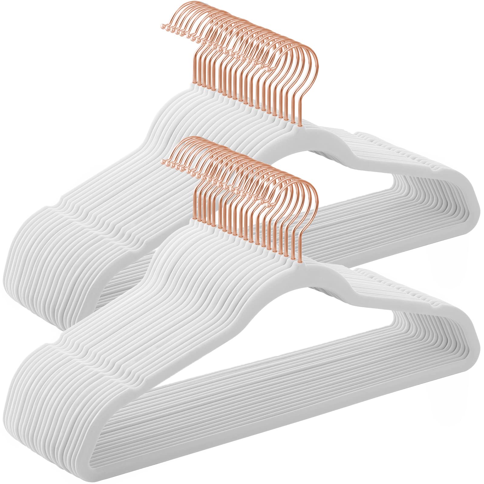 SONGMICS Set of 50 Velvet Hangers, 41.5 cm Wide, Space-Saving, High Load Ca 1