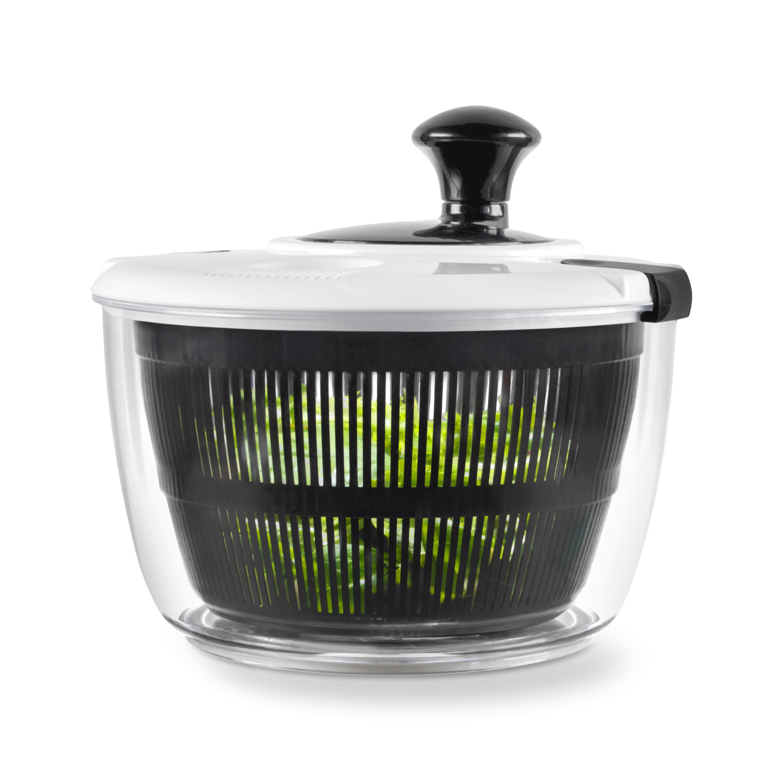 Salter 3.5L Salad Spinner - Wash, Dry, and Serve Lettuce Dryer | Plastic | White/Black