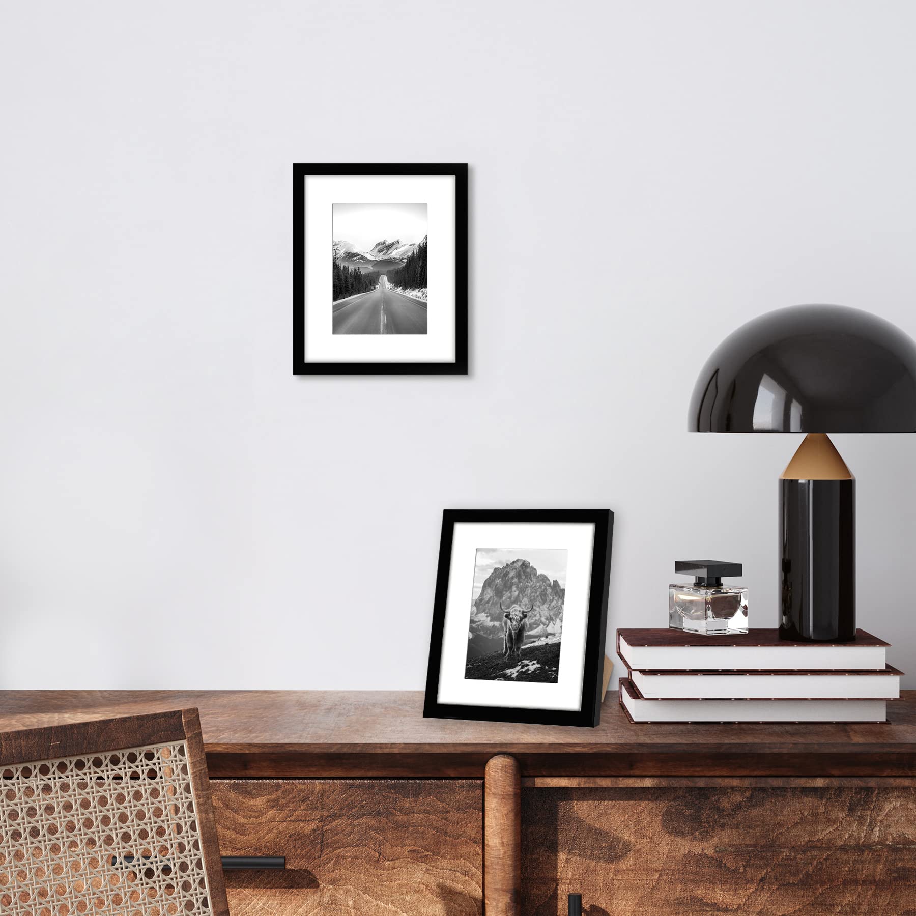 Americanflat 8x10 Photo Frames in Black - Set of 2 | Fits 7x5 with Mount | Wall & Tabletop Display 5