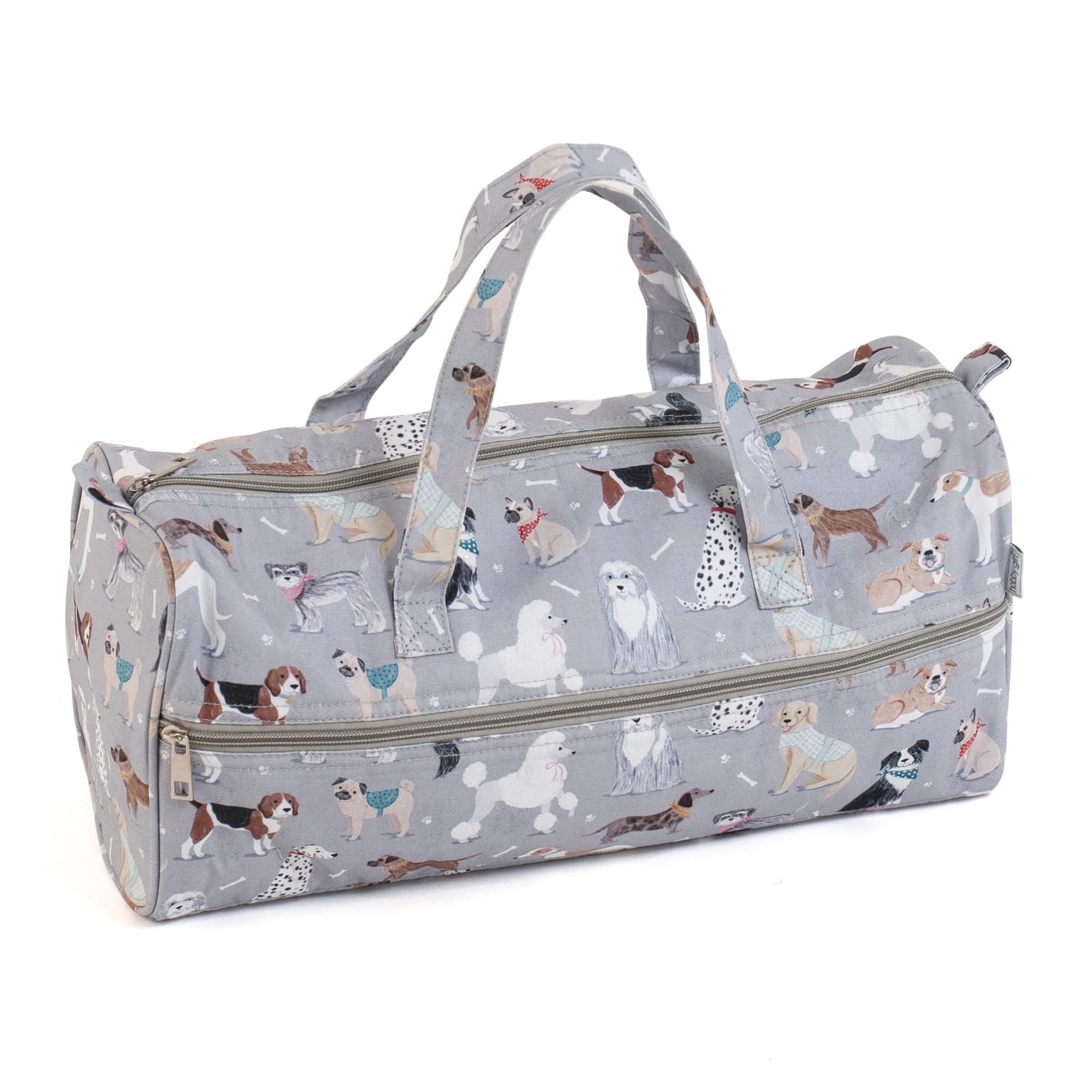 Hobby Gift Knitting Bag - Grey Dogs Design | 100% Cotton | Fits Needles up to 40cm 1